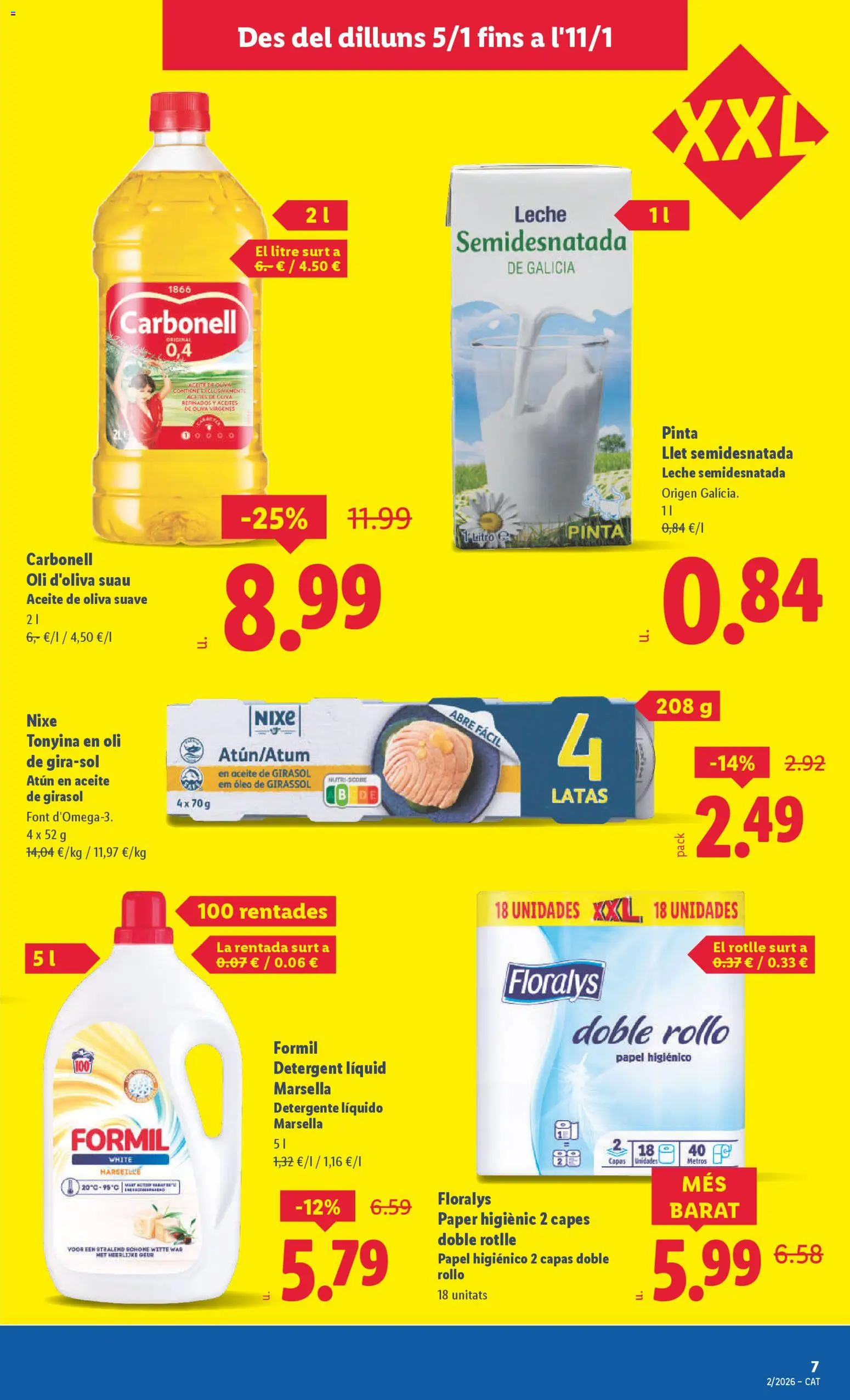 Lidl folleto │ válido desde el 05.01.2026 | Página: 9 | Productos: Leche, Aceite, Papel higienico, Aceite de girasol