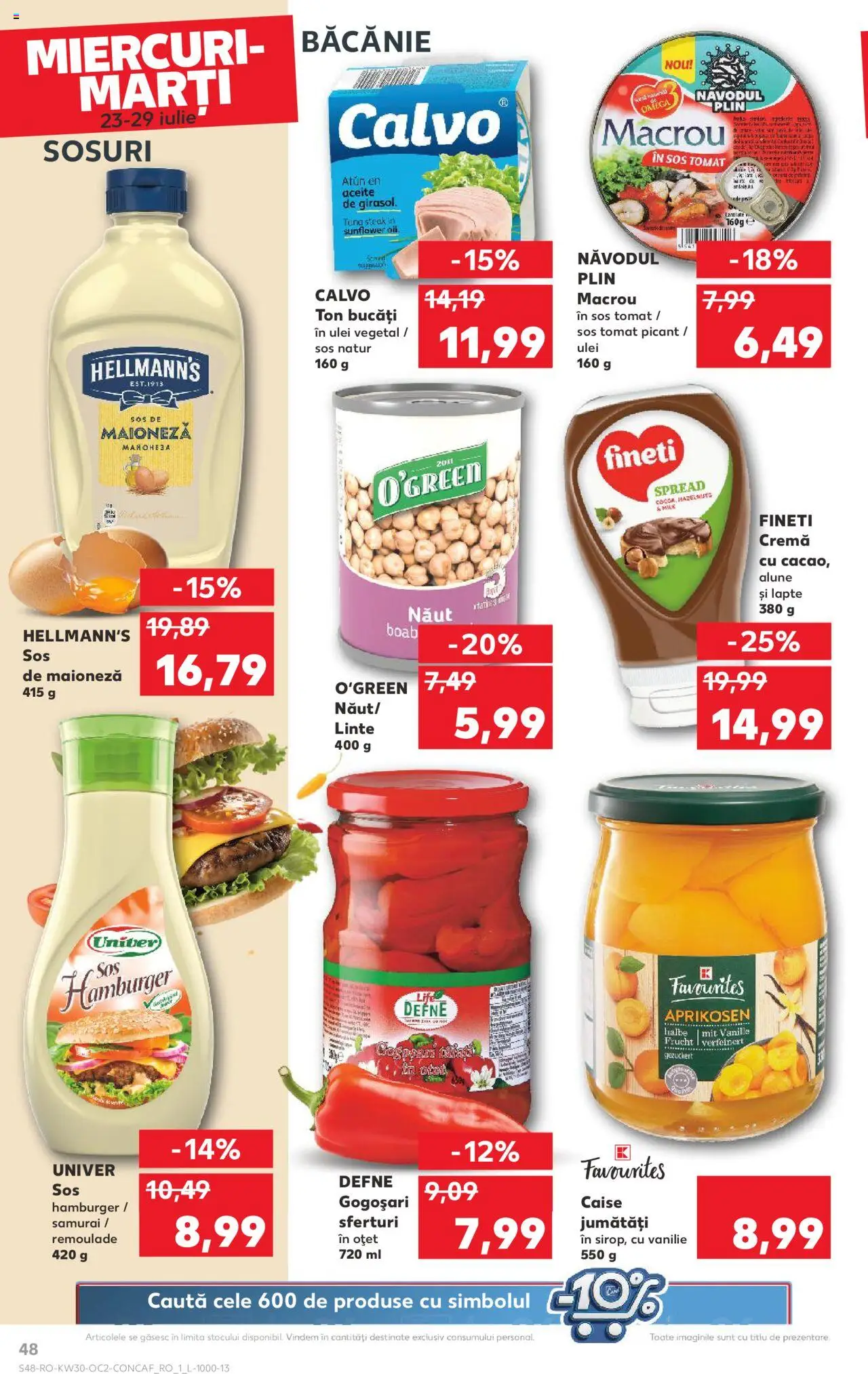 Kaufland RO akciós ujság - amely érvényes a következő dátumtól: 23.07.2025 | Oldal: 48 | Termékek: Hamburger