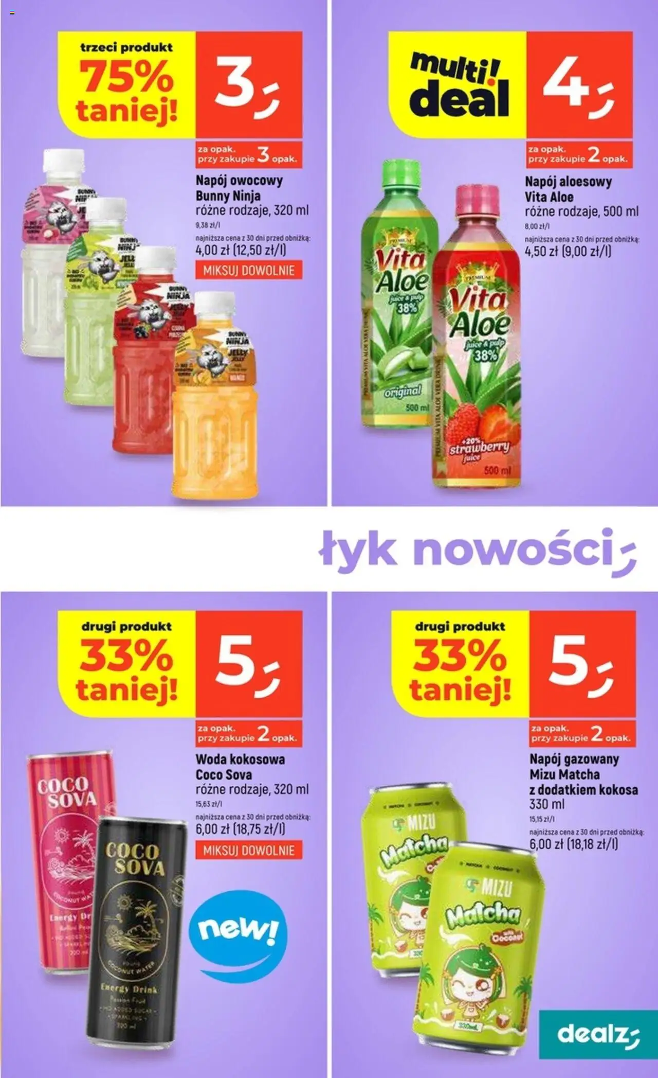 Dealz Gazetka od 18.09.2025 | Strona: 27 | Produkty: Woda kokosowa, Napój aloesowy, Woda