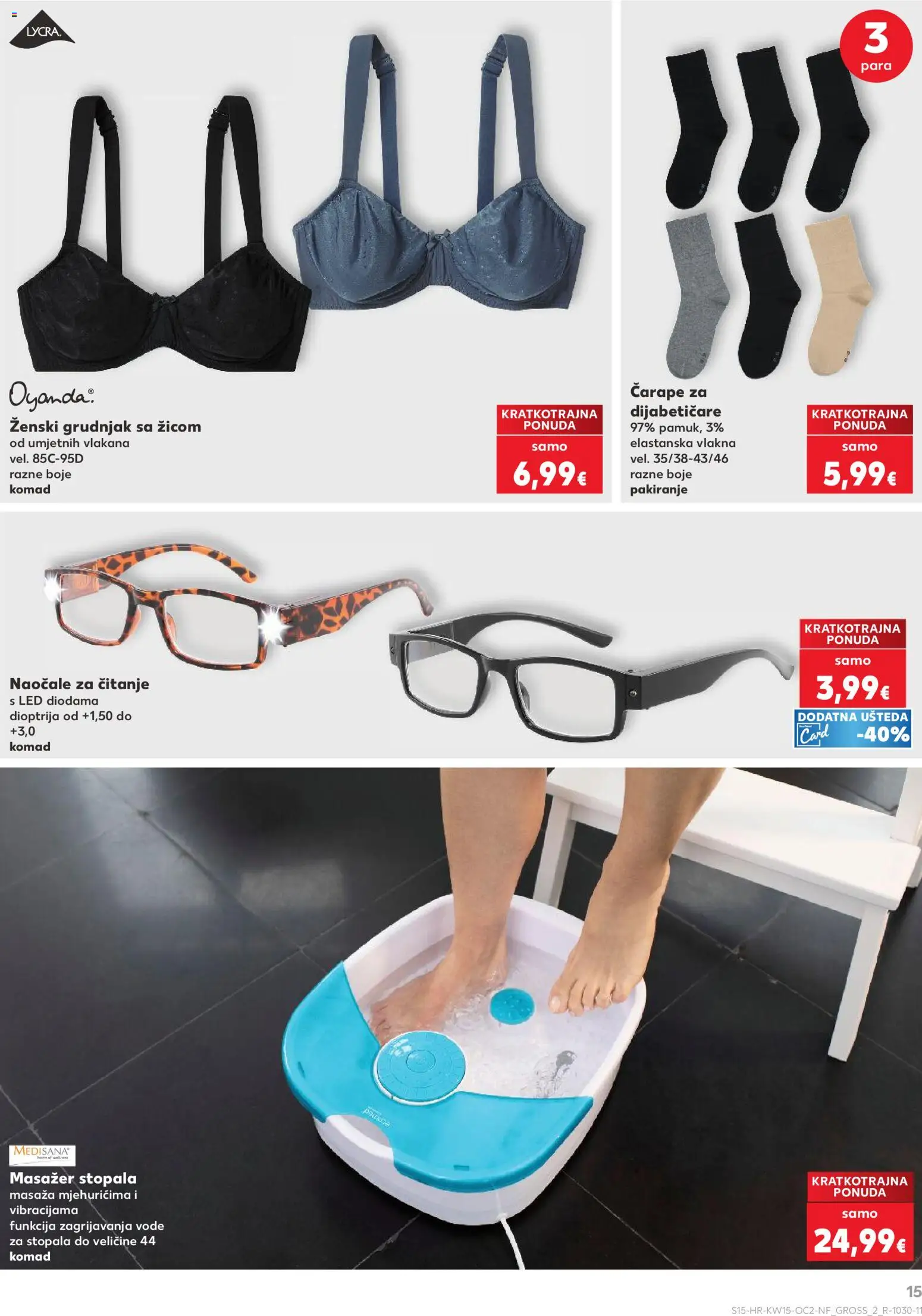 Kaufland katalog | vrijedi od 08.04.2026 | Stranica: 15 | Proizvodi: Grudnjak, Čarape, Naočale