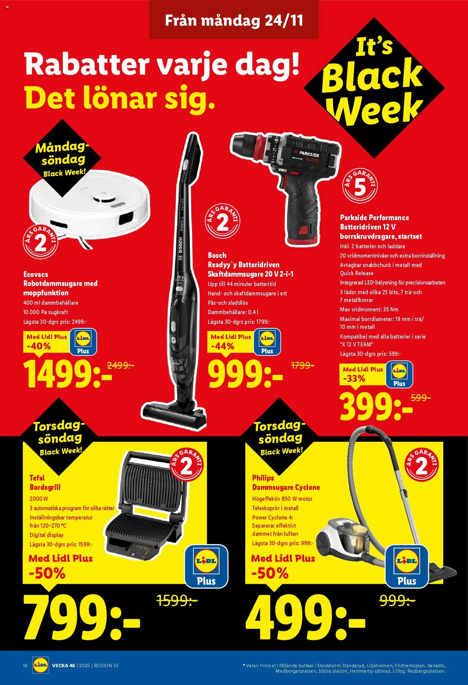 Lidl reklamblad aktuell från 24.11.2025 | Sida: 19 | Produkter: Batterier, Dammsugare, Skaftdammsugare, Robotdammsugare