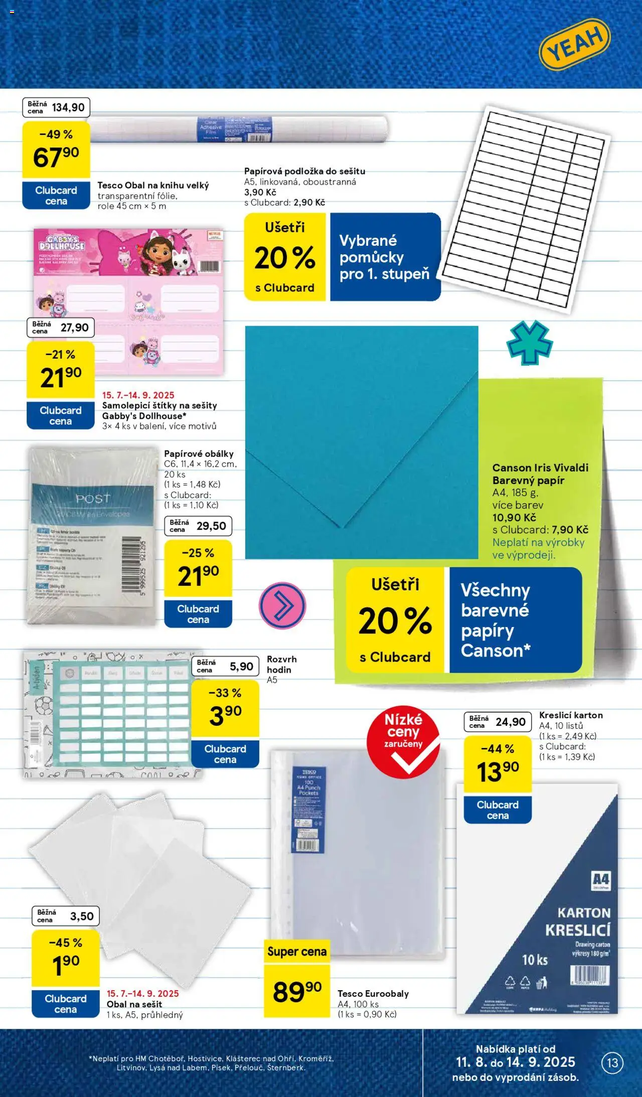 Tesco katalog od 11.08.2025 | Strana: 13 | Produkty: Sešity, Sešit