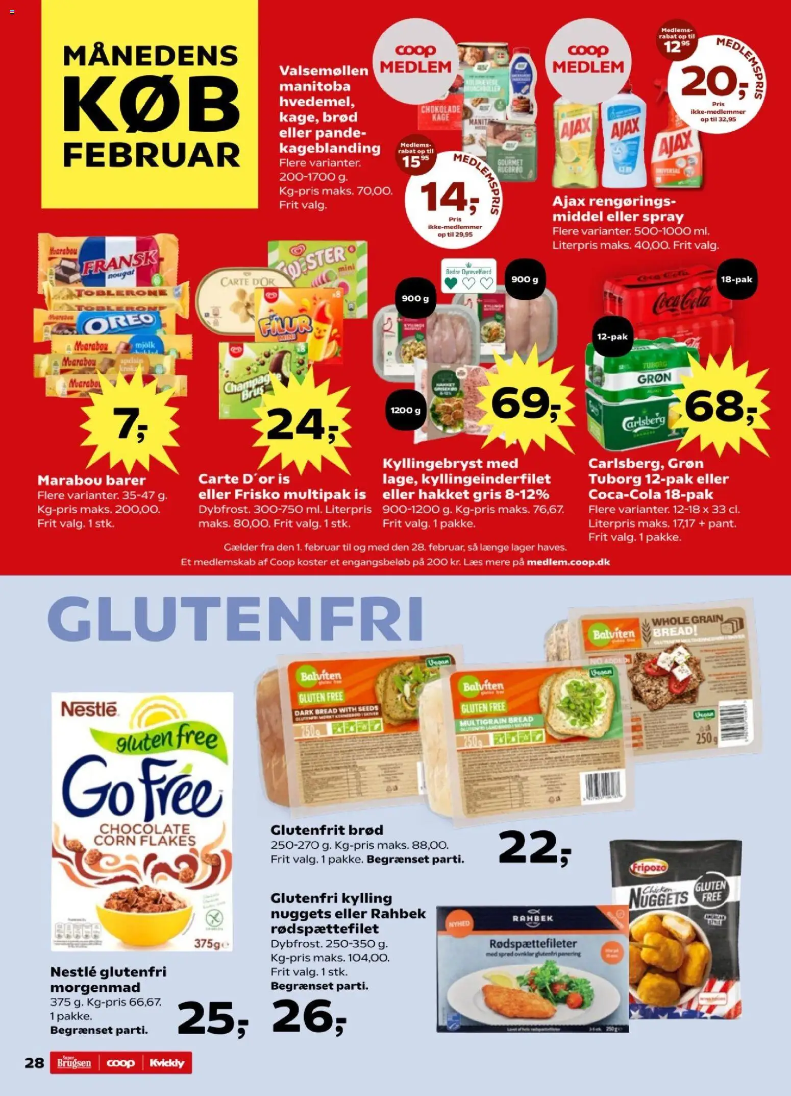 Super Brugsen tilbudsavis – gyldig fra 20.02.2026 | Side: 30 | Produkter: Brød, Chokolade, Nuggets, Is