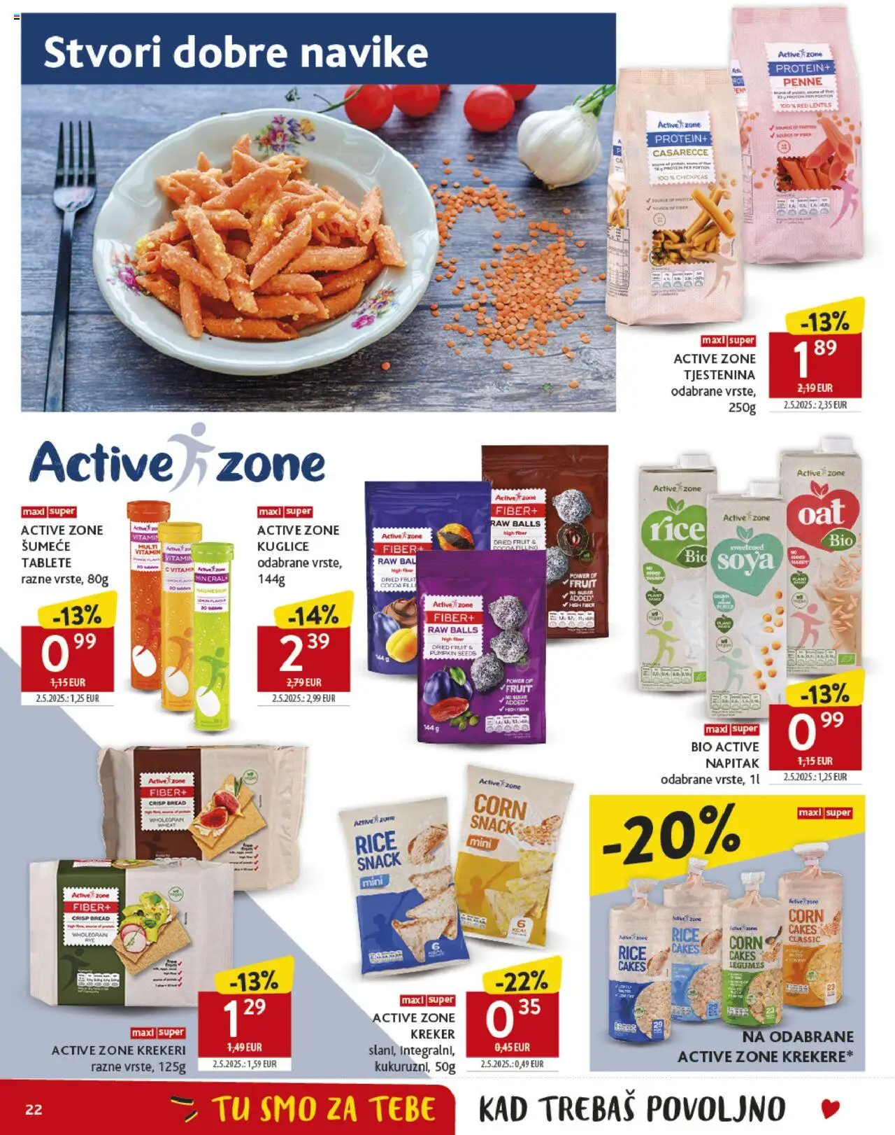 Konzum katalog | vrijedi od 20.08.2025 | Stranica: 22 | Proizvodi: Tjestenina, Pasta, Krekeri, Šumeće tablete