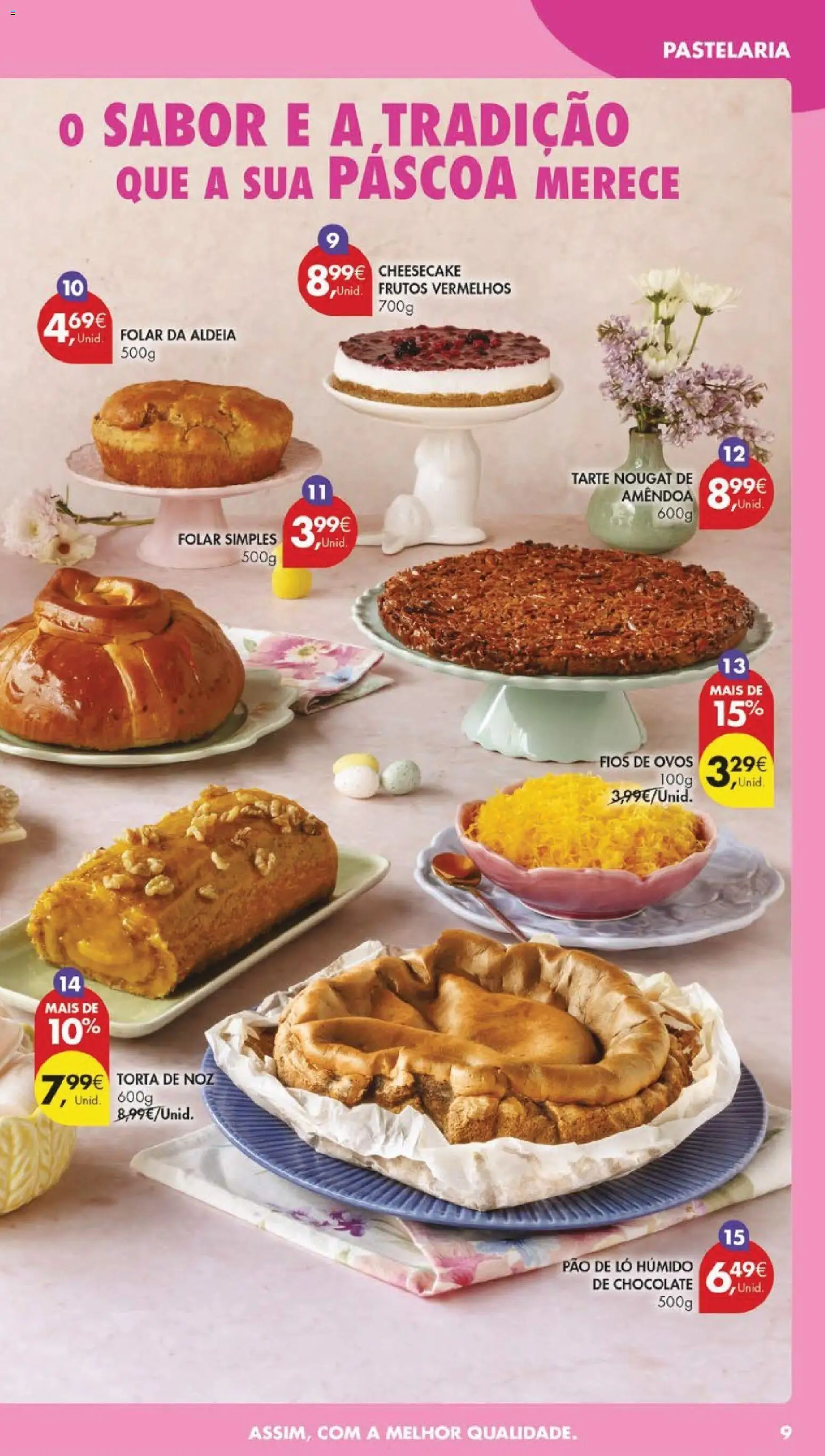 Pingo Doce folheto │ válido de 31.03.2026 | Página: 9 | Produtos: Ovos, Pão, Chocolate, Tarte