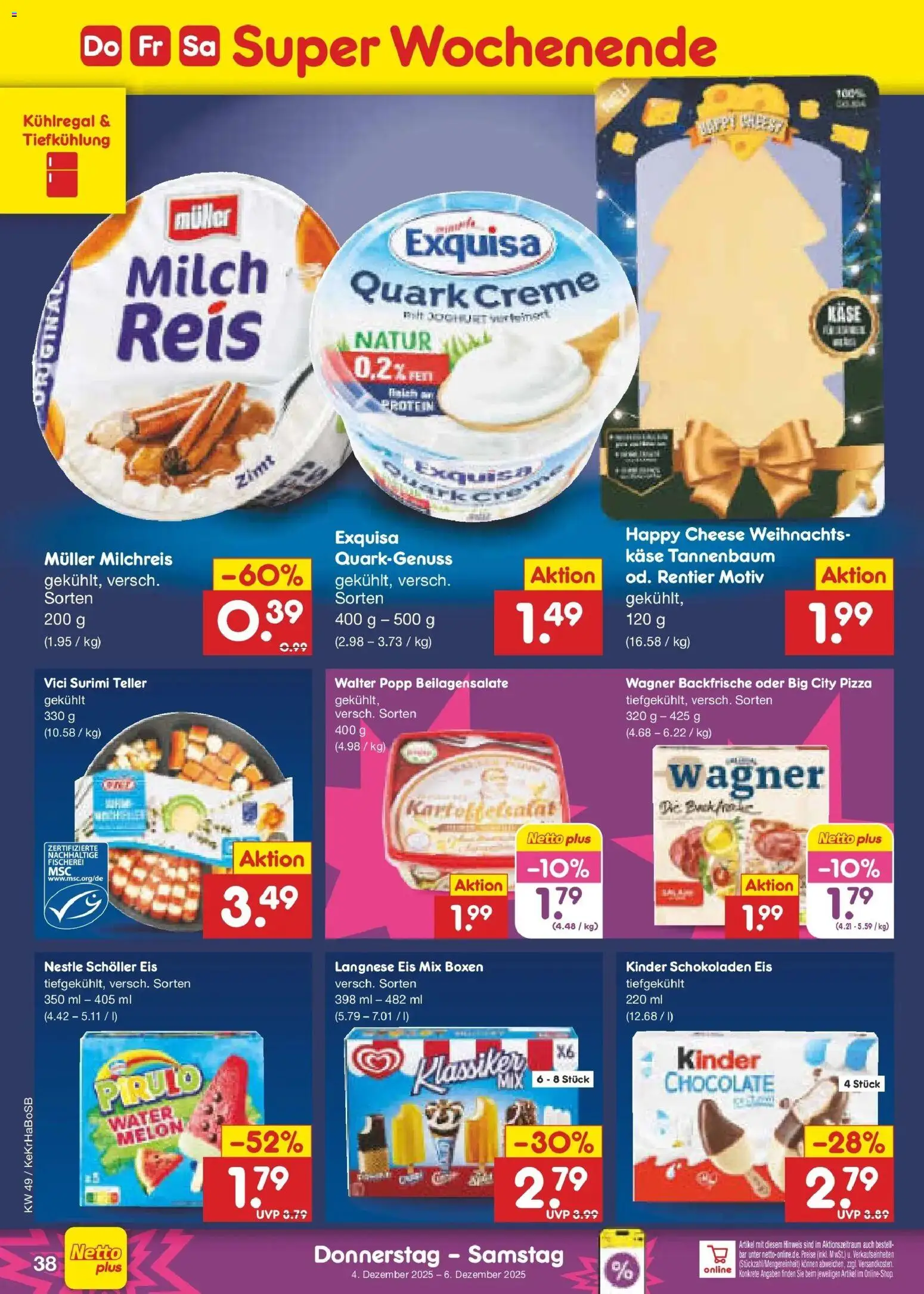 Netto Marken-Discount prospekt Bonn	 – gültig ab 01.12.2025 | Seite: 40 | Produkte: Langnese, Quark, Creme, Eis