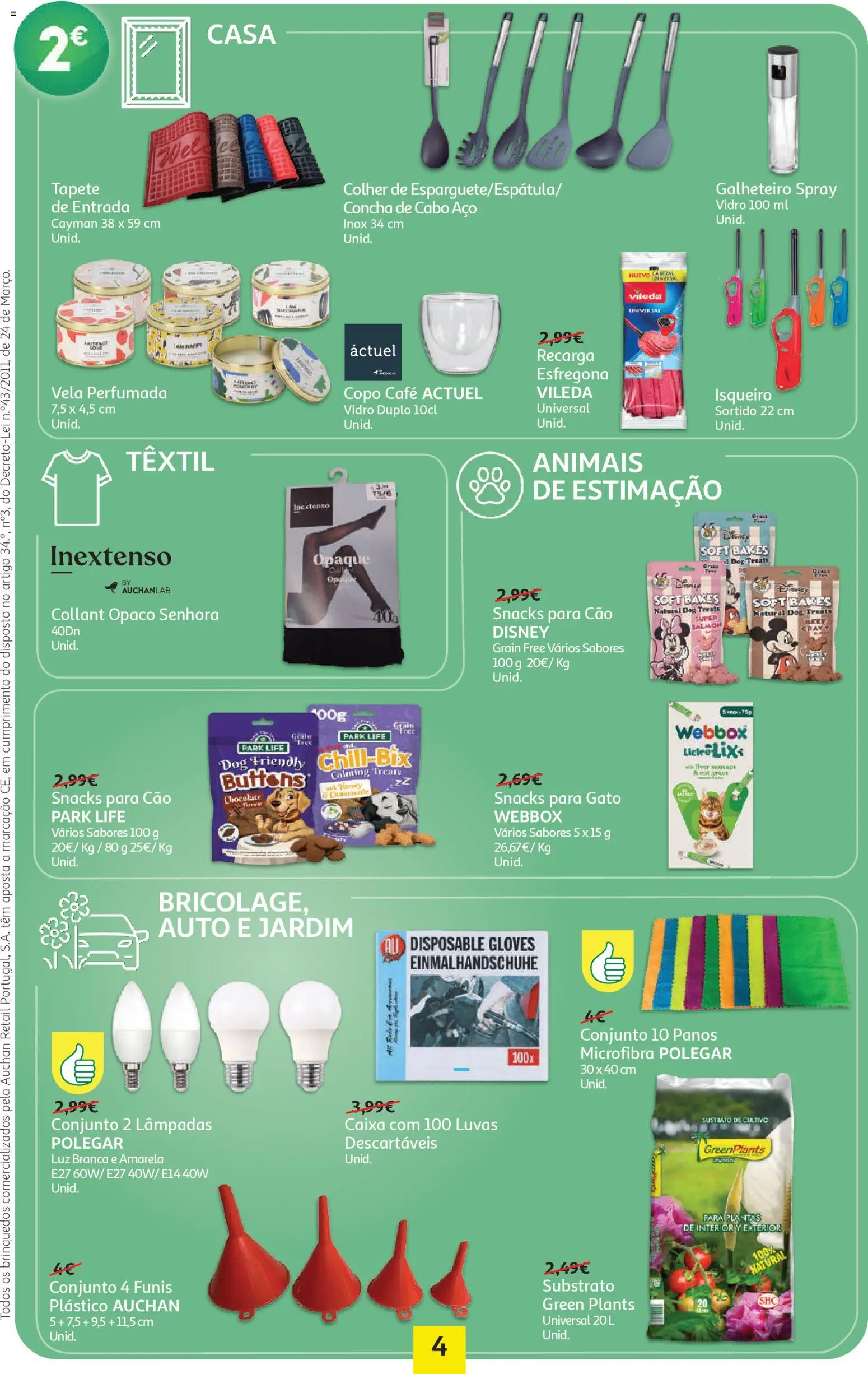 Auchan - Preços Redondos │ válido de 06.04.2026 | Página: 4 | Produtos: Luvas, Cabo, Lâmpadas, Café