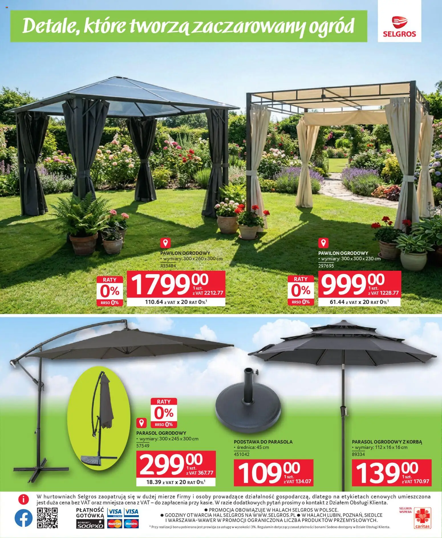 Selgros cash&carry gazetka - Grillowanie od 23.04.2026 | Strona: 30 | Produkty: Parasol, Pawilon ogrodowy