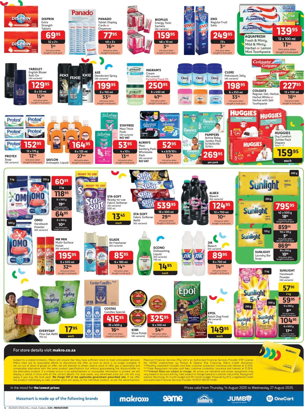 Makro - KwaZulu-Natal - Business │ valid from 14.08.2025 | Page: 4 | Products: Oil, Powder, Deodorant, Salt