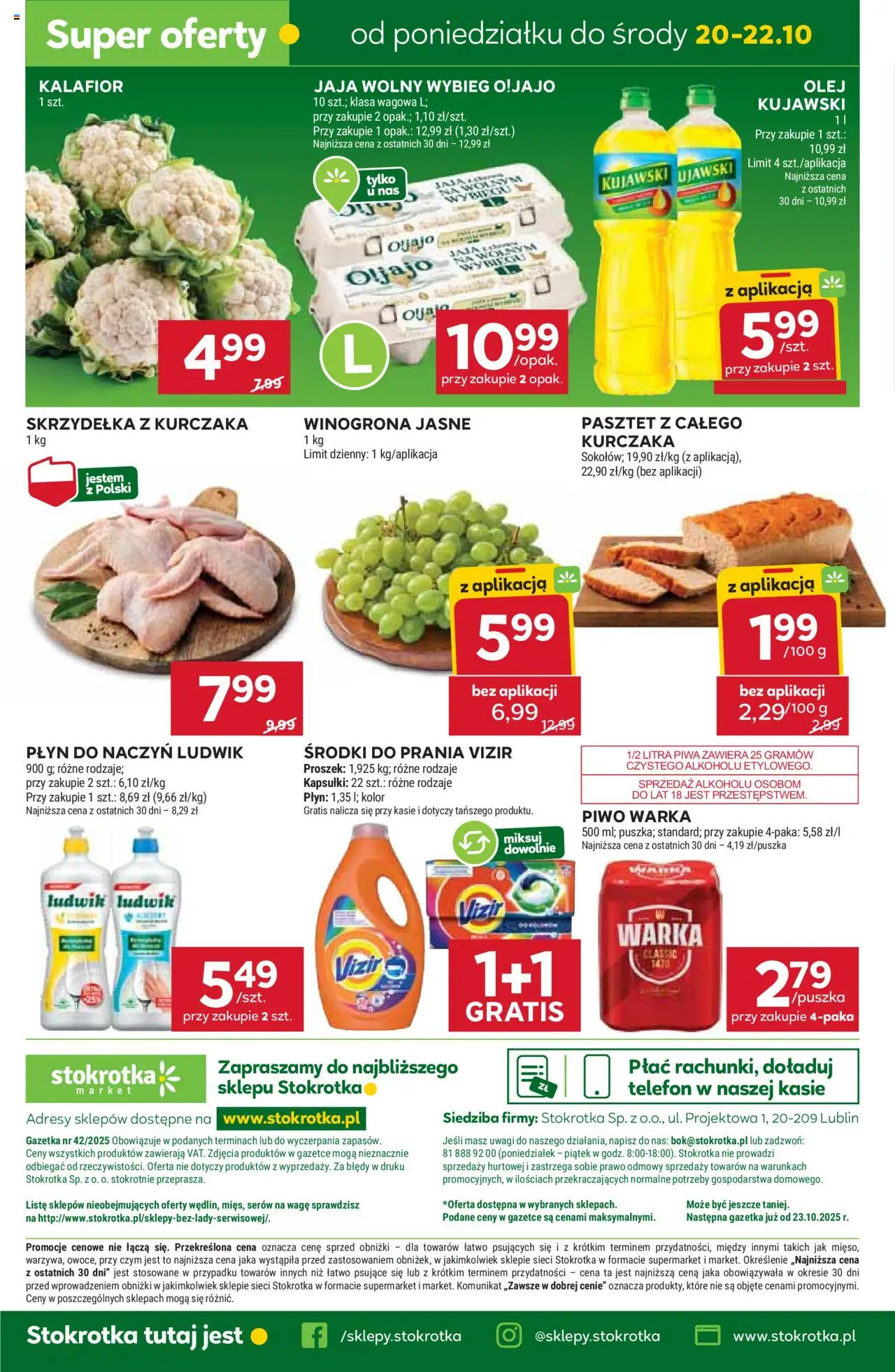 Stokrotka Gazetka - Market od 16.10.2025 | Strona: 24 | Produkty: Kalafior, Telefon, Olej, Jaja