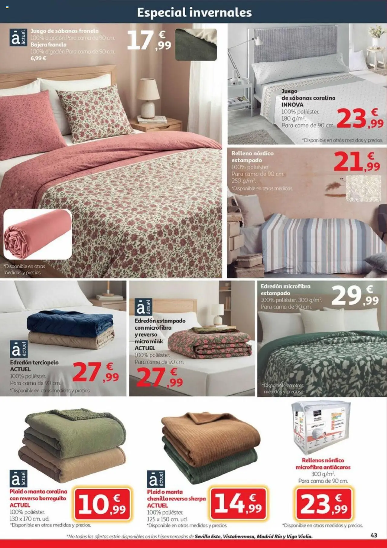 Alcampo - Canarias │ válido desde el 09.10.2025 | Página: 43 | Productos: Edredón, Juego de sábanas, Manta, Cama