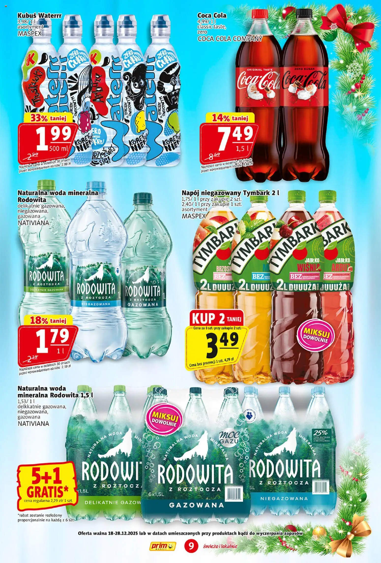 Prim Market Gazetka od 18.12.2025 | Strona: 9 | Produkty: Arbuz, Coca cola, Wiśnie, Woda