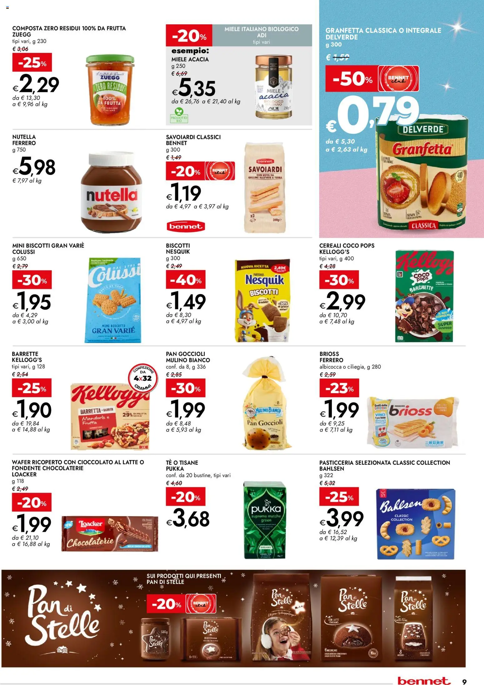 Volantino bennet del 11.12.2025 | Pagina: 9 | Prodotti: Cioccolato, Latte, Mandorle, Terra