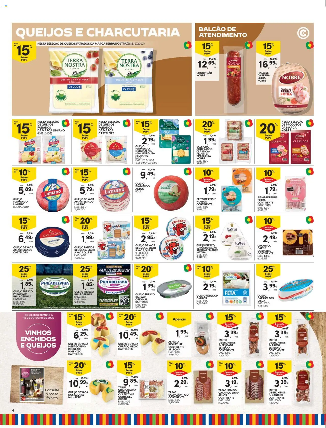 Continente - Madeira │ válido de 30.09.2025 | Página: 4 | Produtos: Cream cheese, Pimentão, Lombo, Alheira