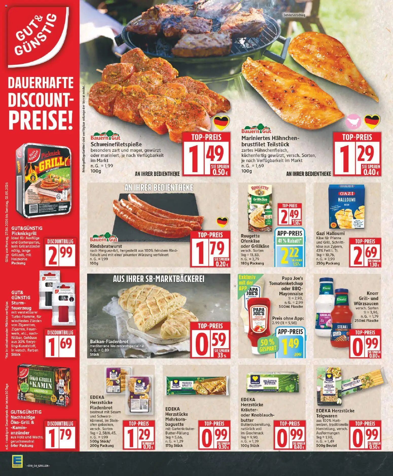 Elli Markt Prospekt – gültig ab 27.04.2026 | Seite: 4 | Produkte: Grill, Kamin, Ketchup, Fleisch
