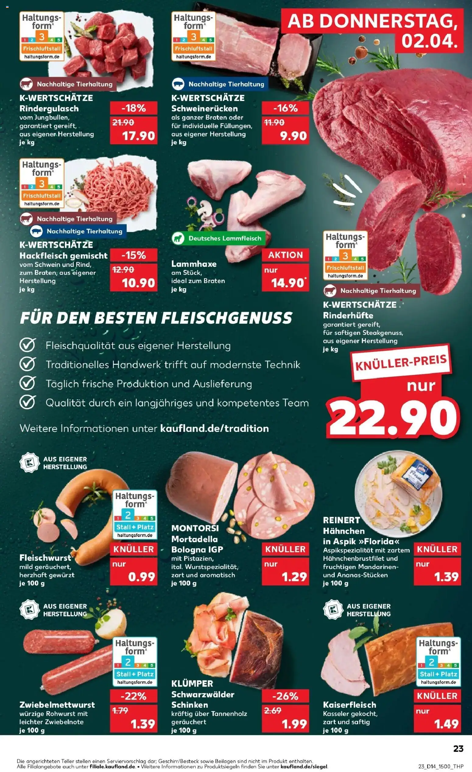 Kaufland Prospekt Kirchen (Sieg)	 – gültig ab 30.03.2026 | Seite: 37 | Produkte: Rindergulasch, Mandarinen, Schweinerucken, Schinken