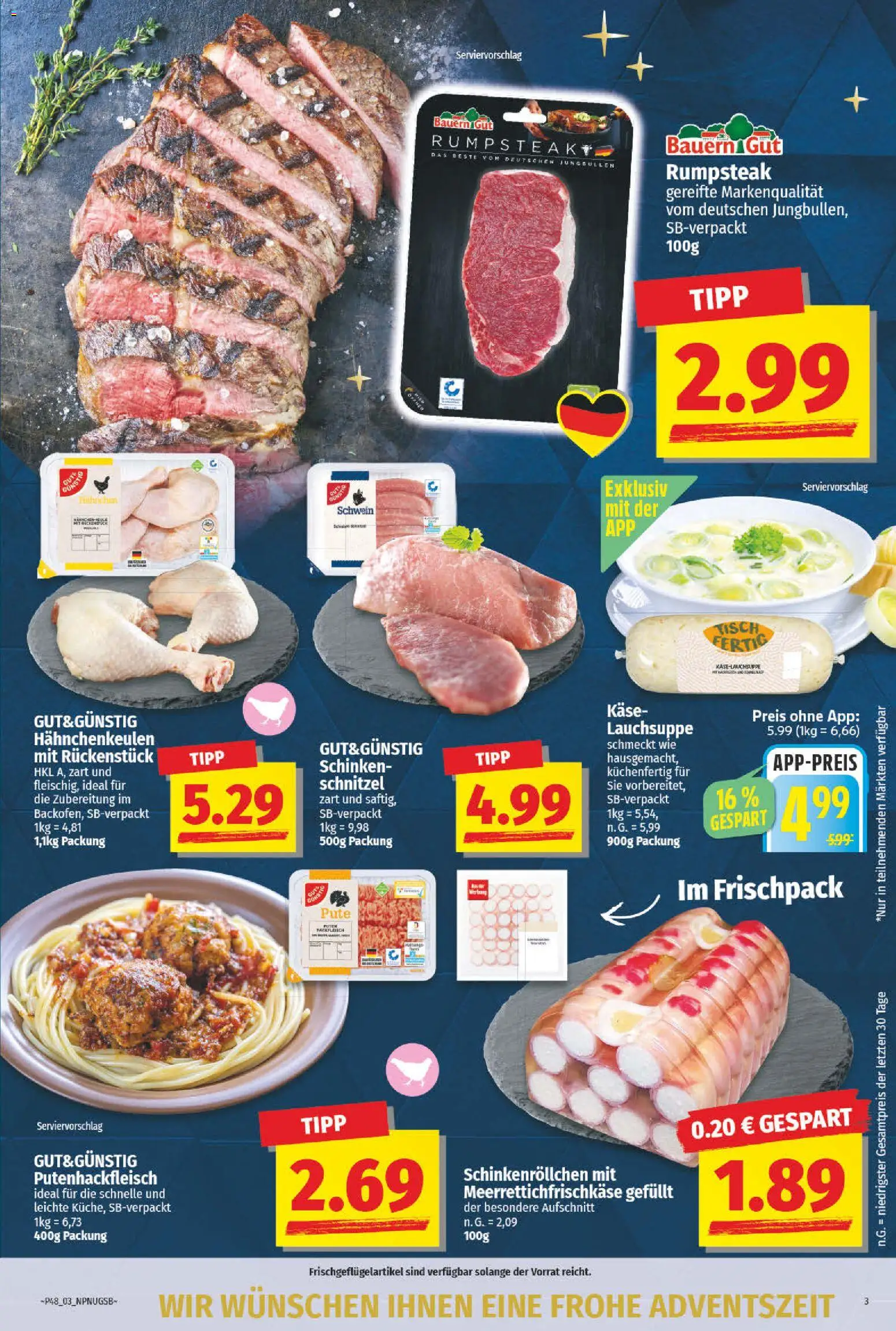NP Discount Prospekt 	 – gültig ab 24.11.2025 | Seite: 3 | Produkte: Pute, Käse, Tisch, Schinken