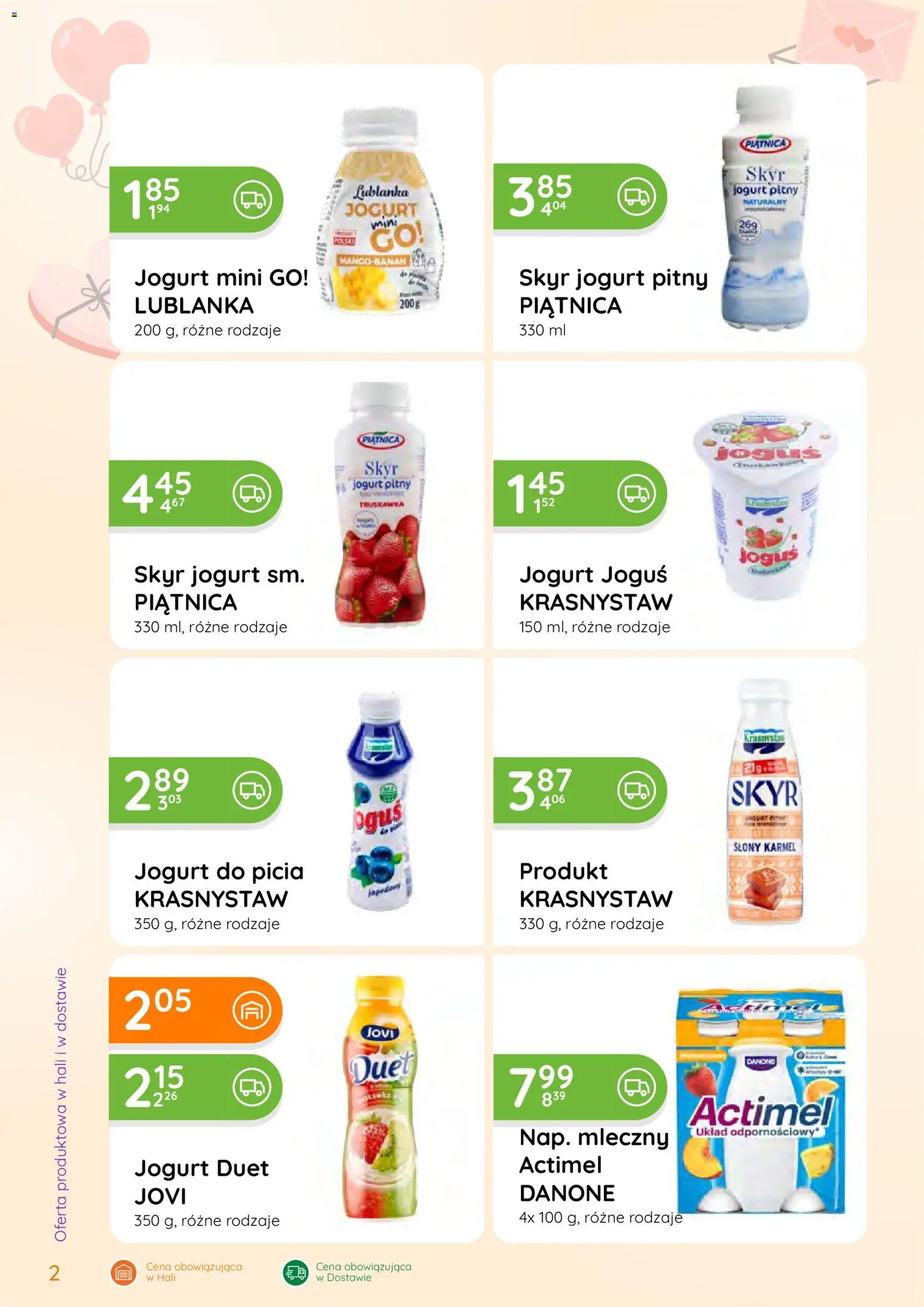 Eurocash Gazetka - Oferta Produktowa od 09.02.2026 | Strona: 2 | Produkty: Jogurt pitny, Jogurt naturalny, Banan, Skyr