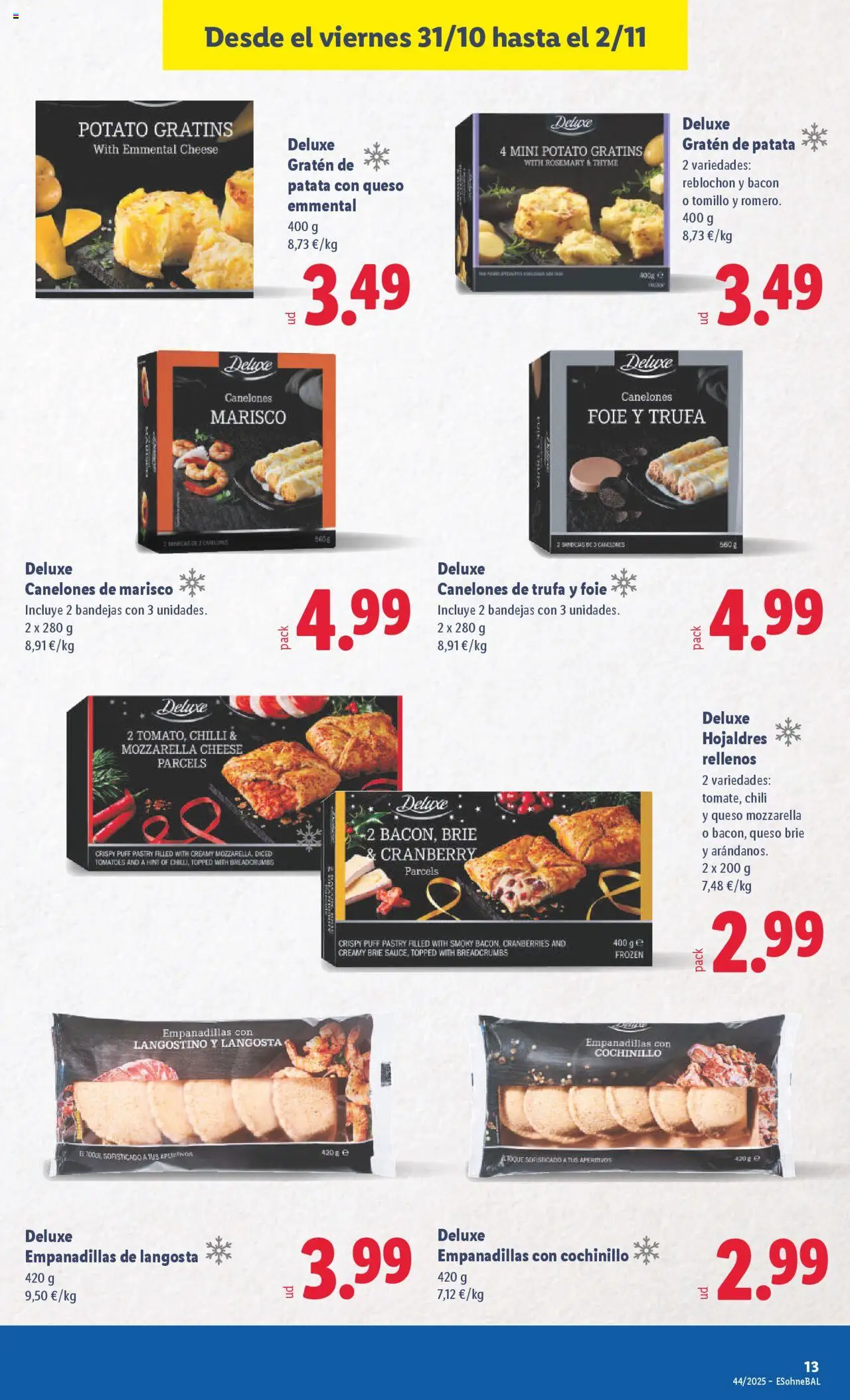 Lidl catálogo VAL │ válido desde el 27.10.2025 | Página: 21 | Productos: Queso, Langostino, Canelones