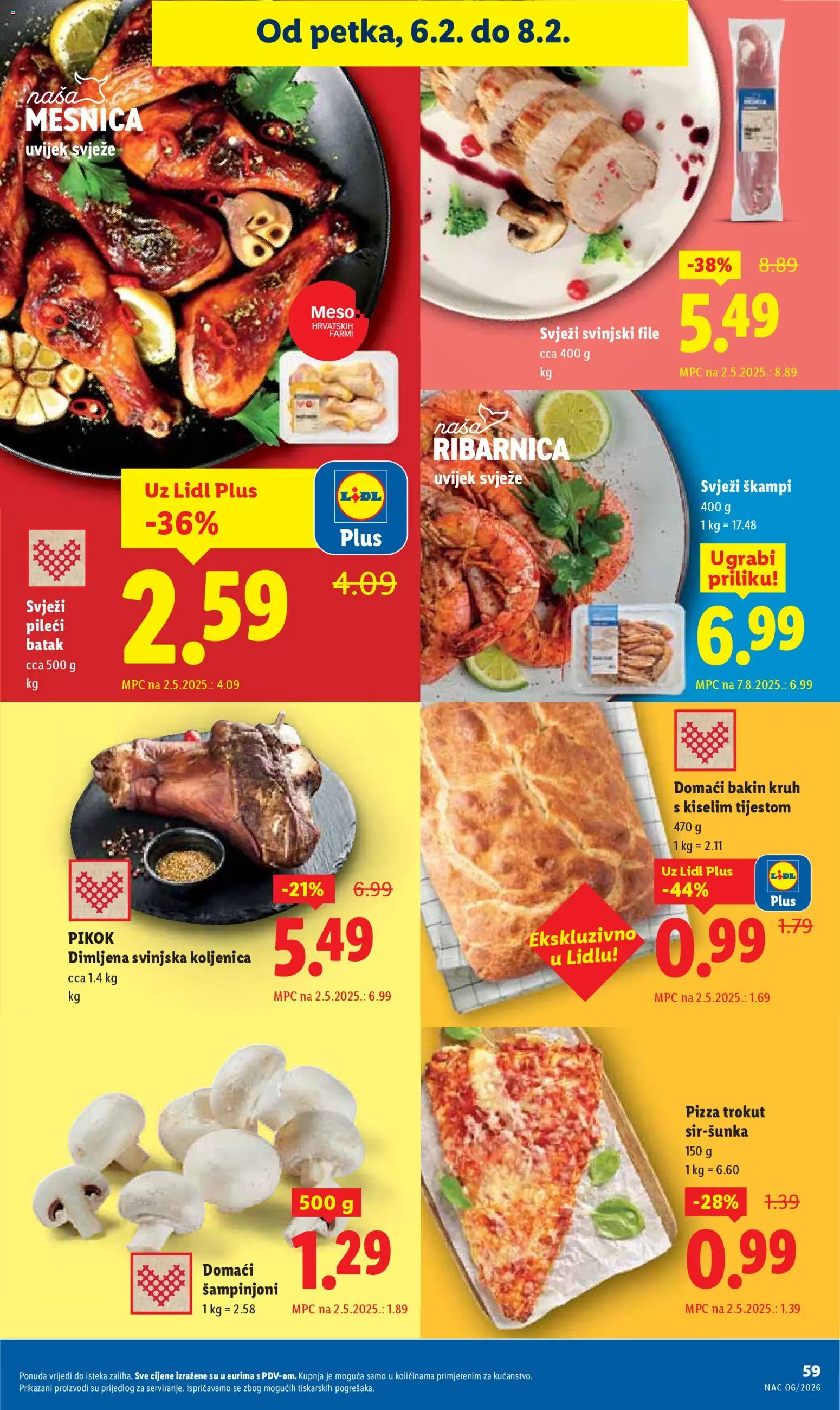 Lidl katalog | vrijedi od 02.02.2026 | Stranica: 59 | Proizvodi: Kruh, Meso, Šampinjoni, Svinjski file