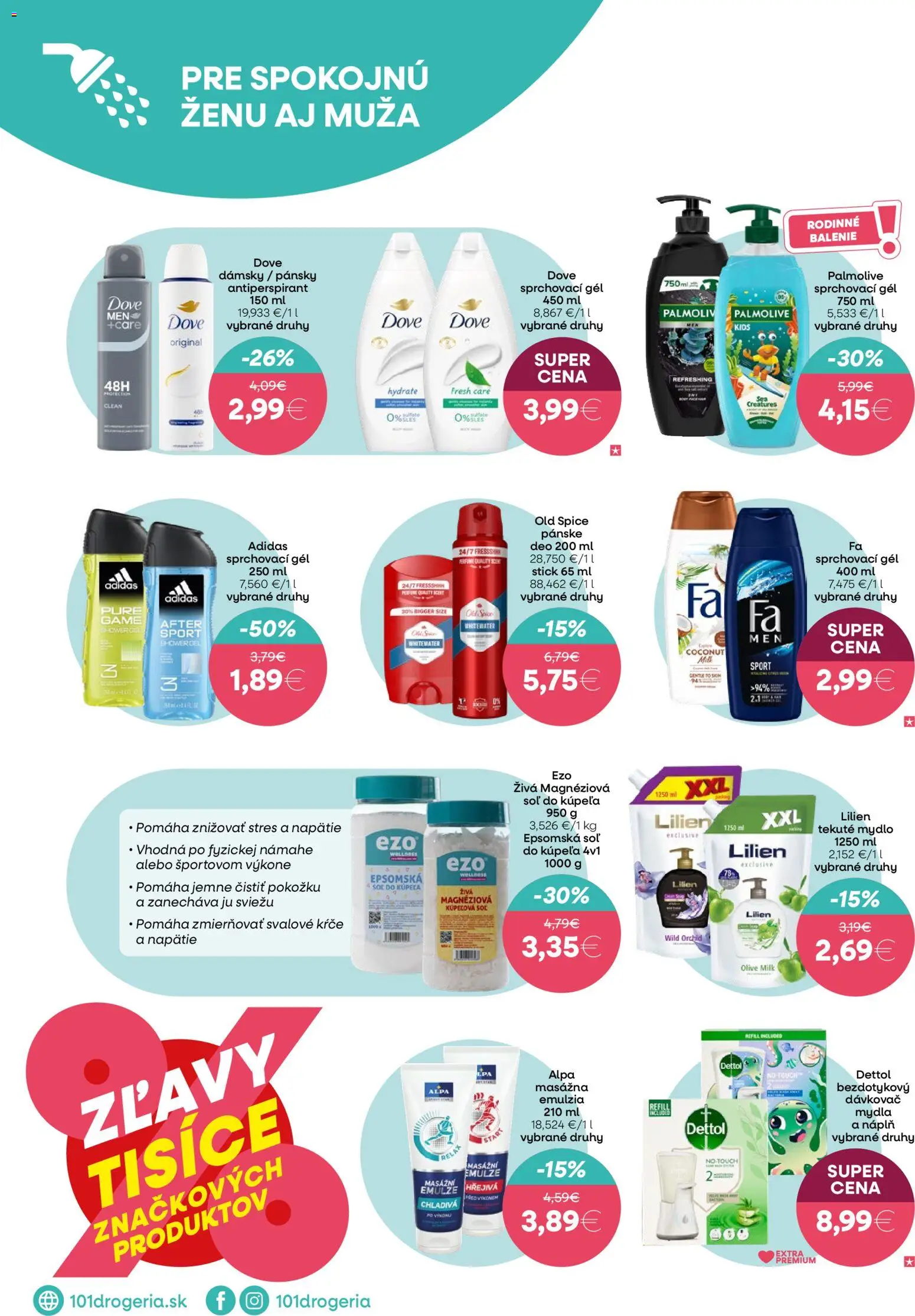 Nové 101 drogerie akcie – leták je platný od 25.03.2026 | Strana: 6 | Produkty: Old Spice, Mydlo, Soľ, Dettol