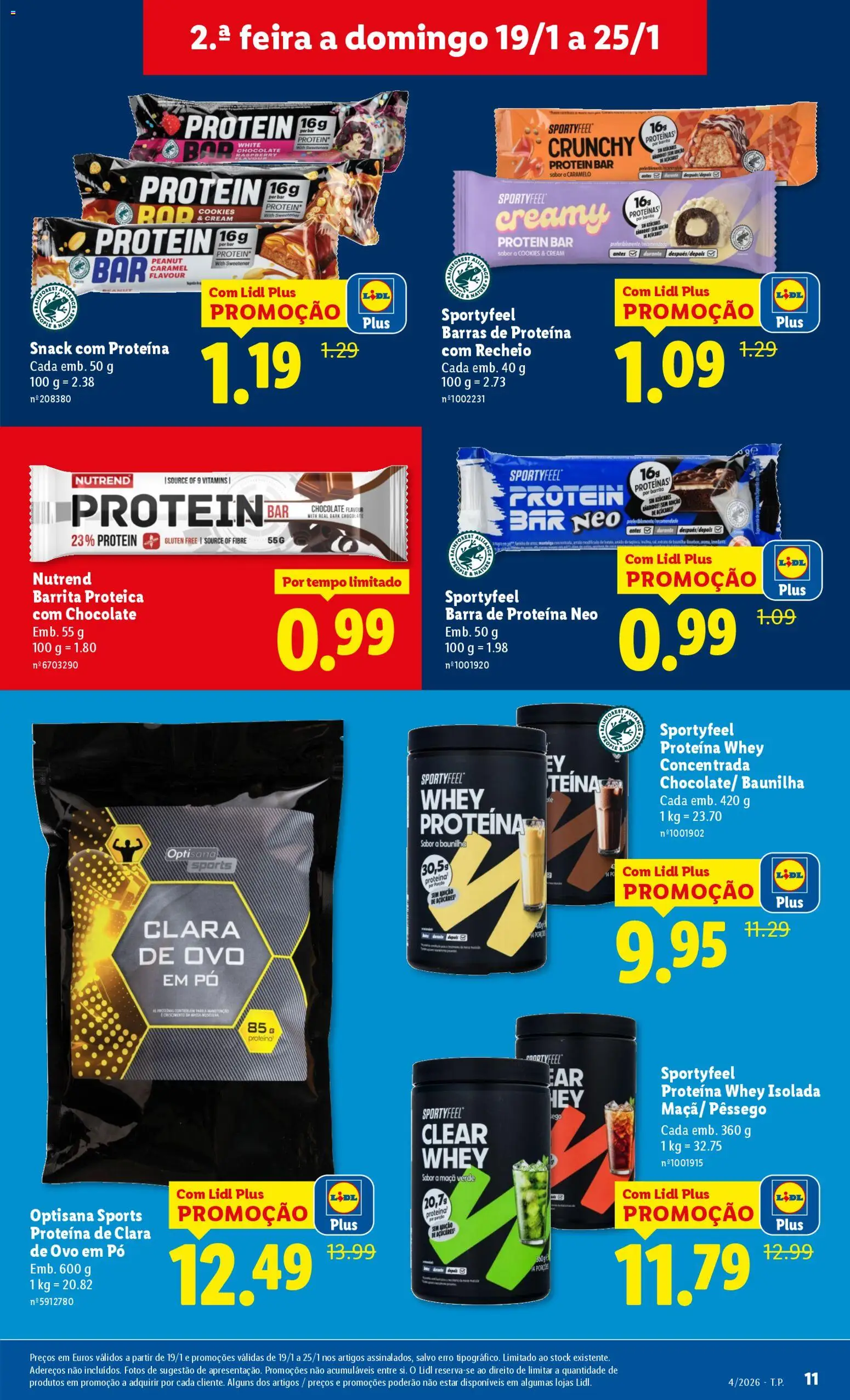 Lidl folheto │ válido de 19.01.2026 | Página: 11 | Produtos: Pó, Chocolate, Whey protein, Proteina