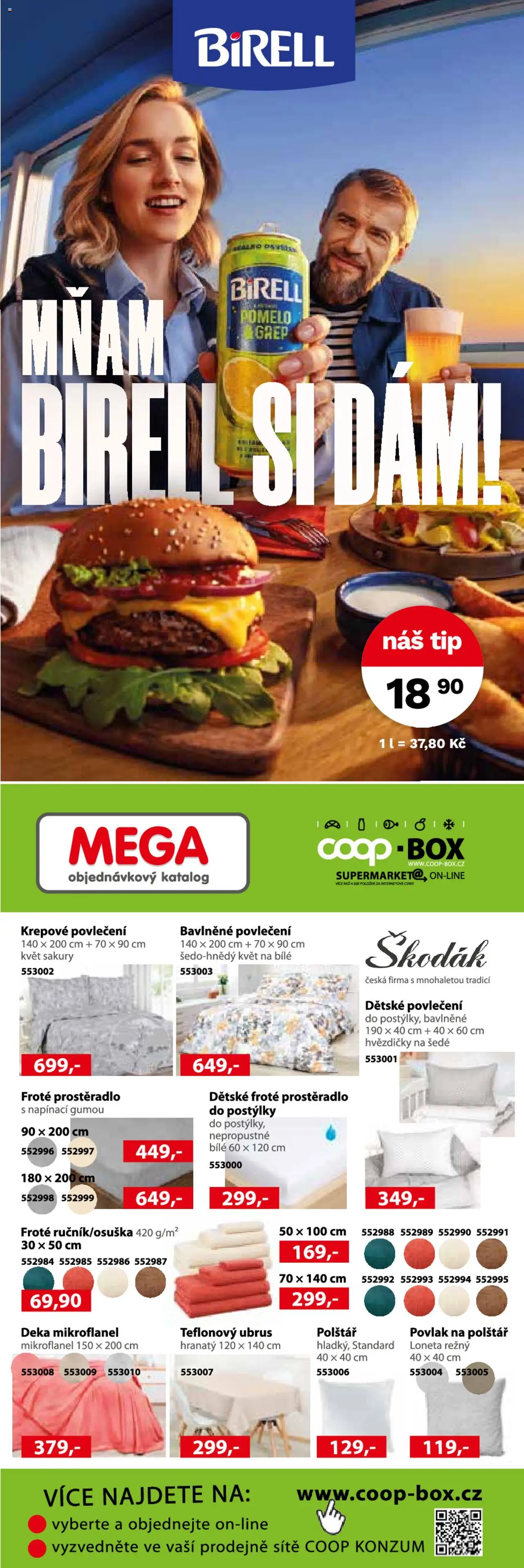 Konzum leták od 17.09.2025 | Strana: 3 | Produkty: Grep, Povlak na polštář, Povlečení, Ubrus