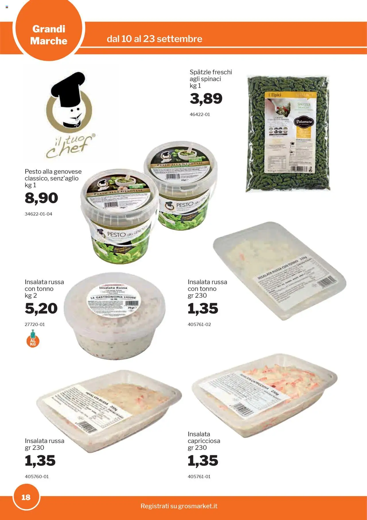 Volantino Sogegross del 10.09.2025 | Pagina: 18 | Prodotti: Insalata, Pesto, Tonno, Insalata russa