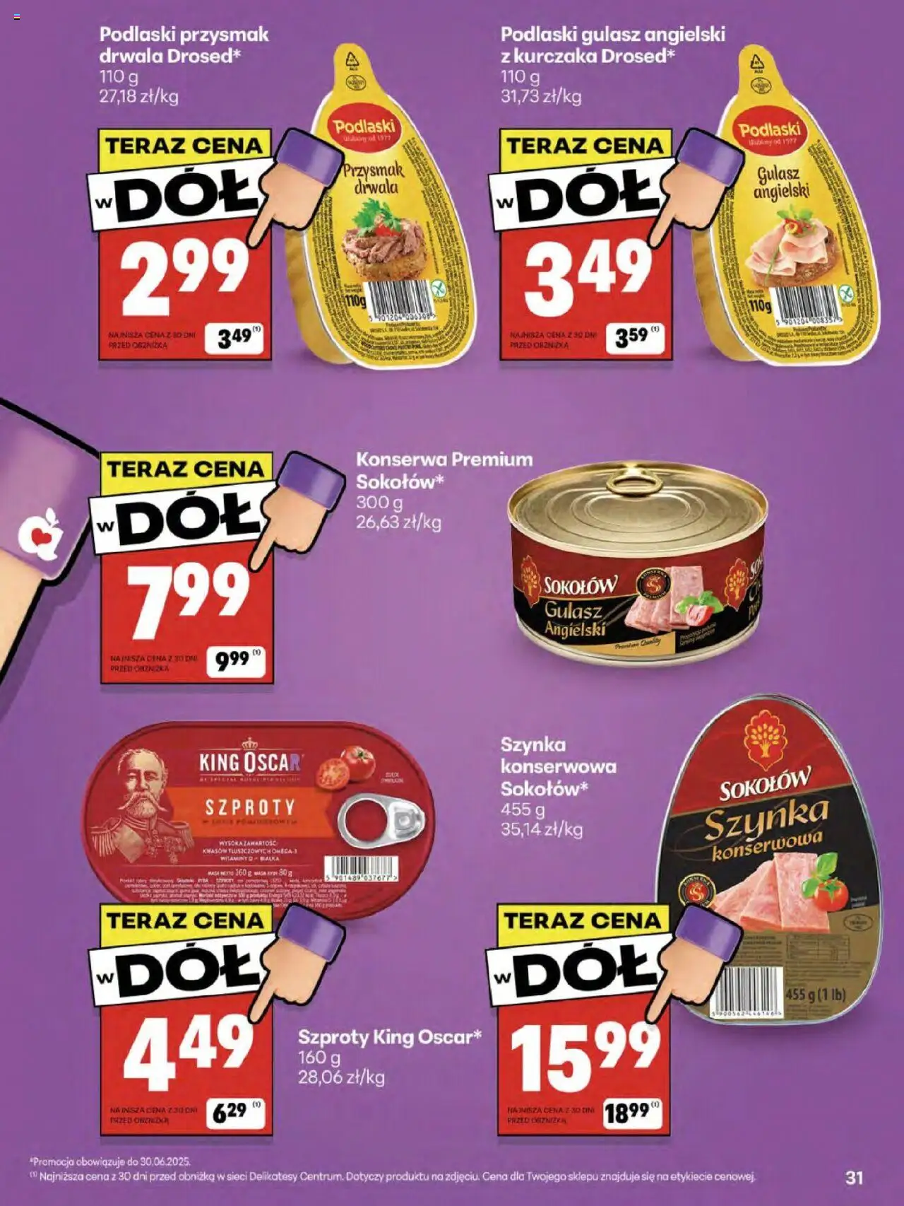 Delikatesy Centrum Gazetka - Sklepy Własne od 26.06.2025 | Strona: 31 | Produkty: Delikatesy, Gulasz angielski, Ryby, Gulasz