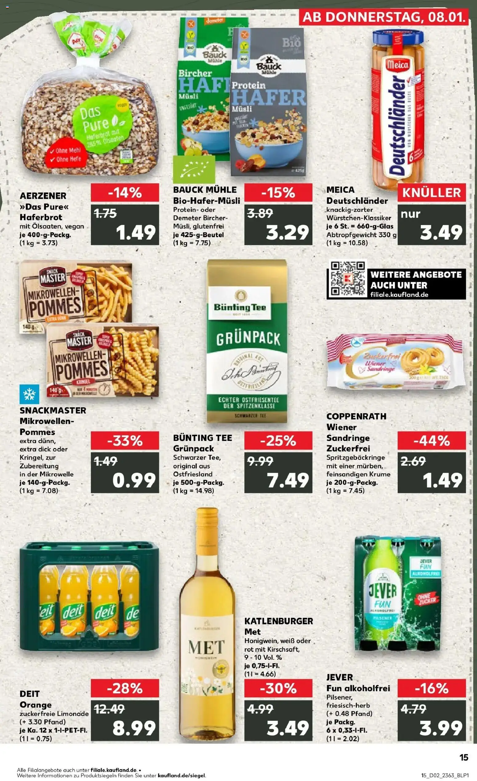Kaufland prospekt Osnabrück	 – gültig ab 08.01.2026 | Seite: 15 | Produkte: Mühle, Limonade, Meica, Jever