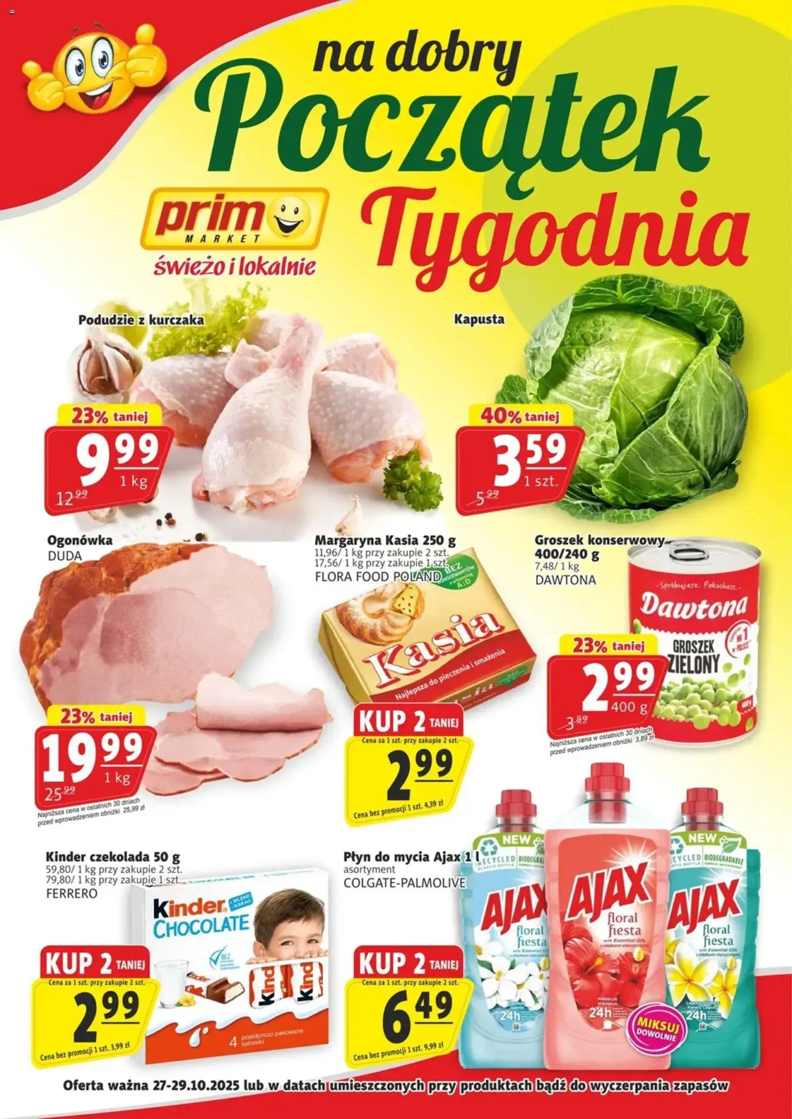 Prim Market Gazetka - Na dobry początek tygodnia od 27.10.2025 | Strona: 1 | Produkty: Groszek, Margaryna kasia, Groszek konserwowy, Czekolada