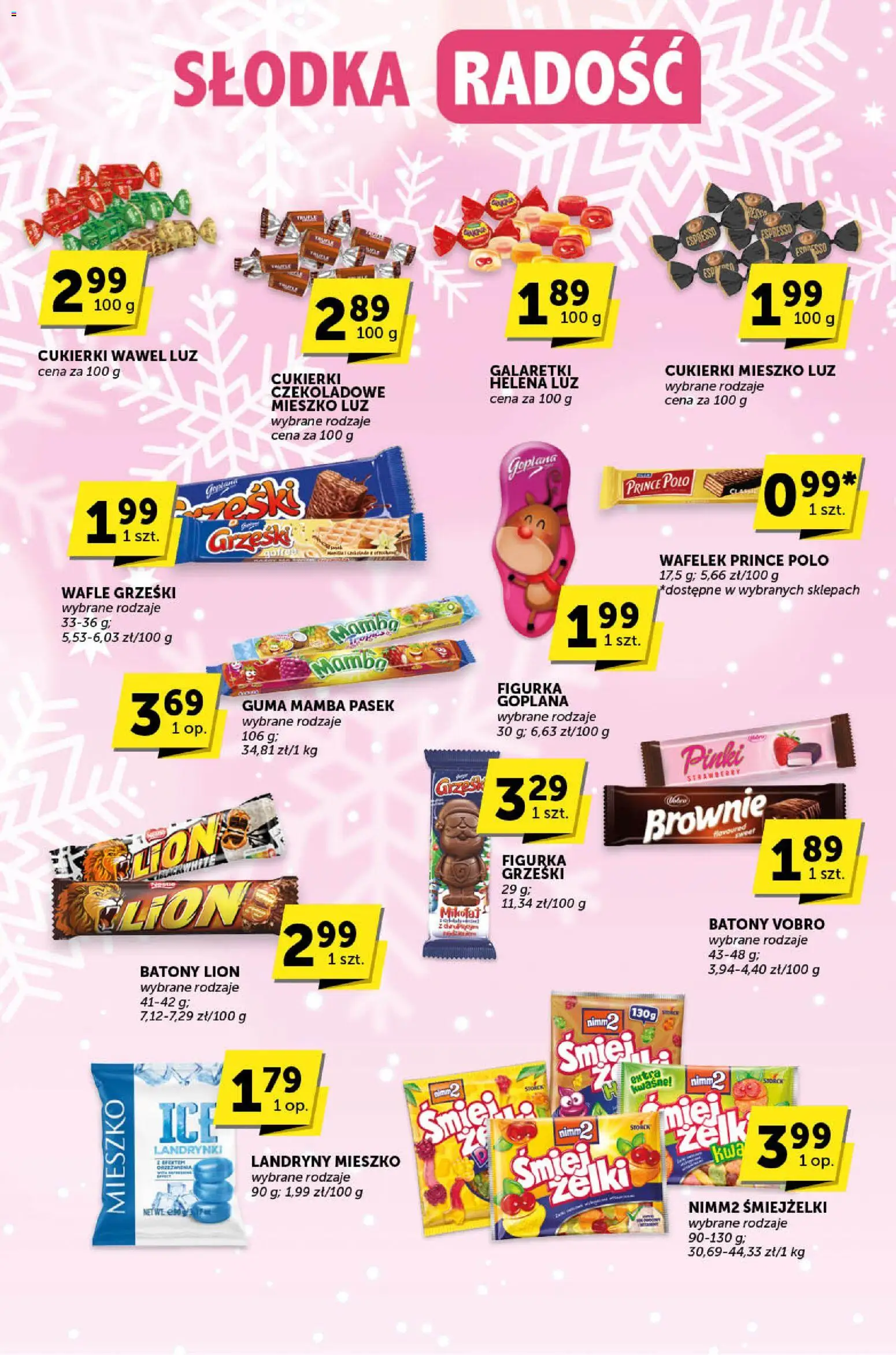 Groszek Gazetka - Katalog od 27.11.2025 | Strona: 23 | Produkty: Wafle, Pasek, Żelki, Cukierki galaretki