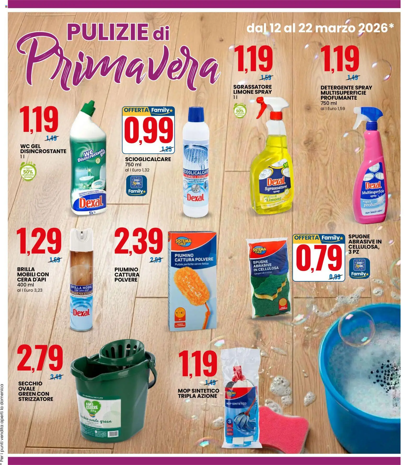 Volantino Eurospin del 12.03.2026 | Pagina: 9 | Prodotti: Detergente, Sgrassatore, Limone, Profumo