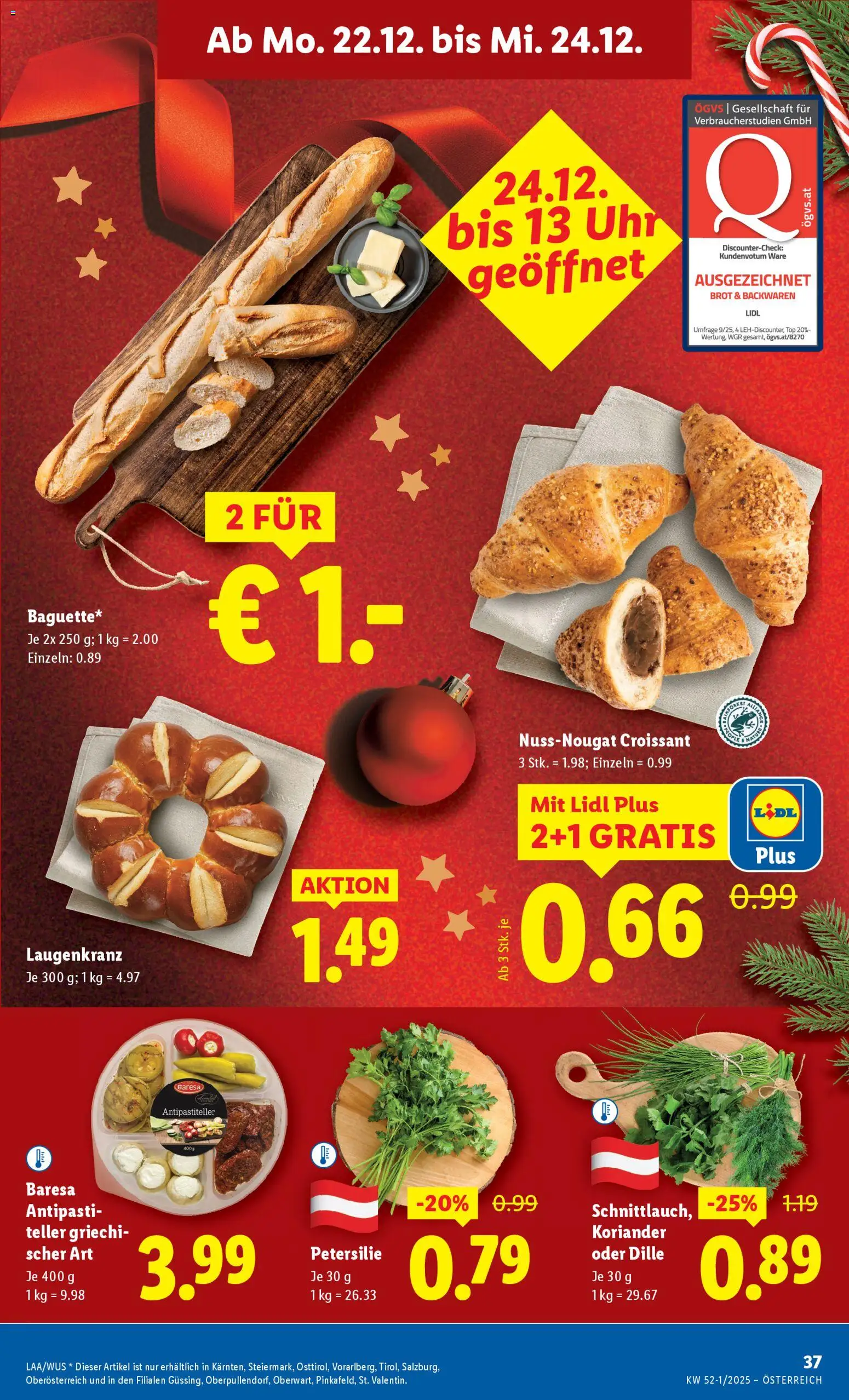 Lidl Flugblatt - Altenmarkt im Pongau, St. Johann im Pongau, Zell am See gültig ab 18.12.2025 | Seite: 41 | Produkte: Petersilie, Uhr, Brot