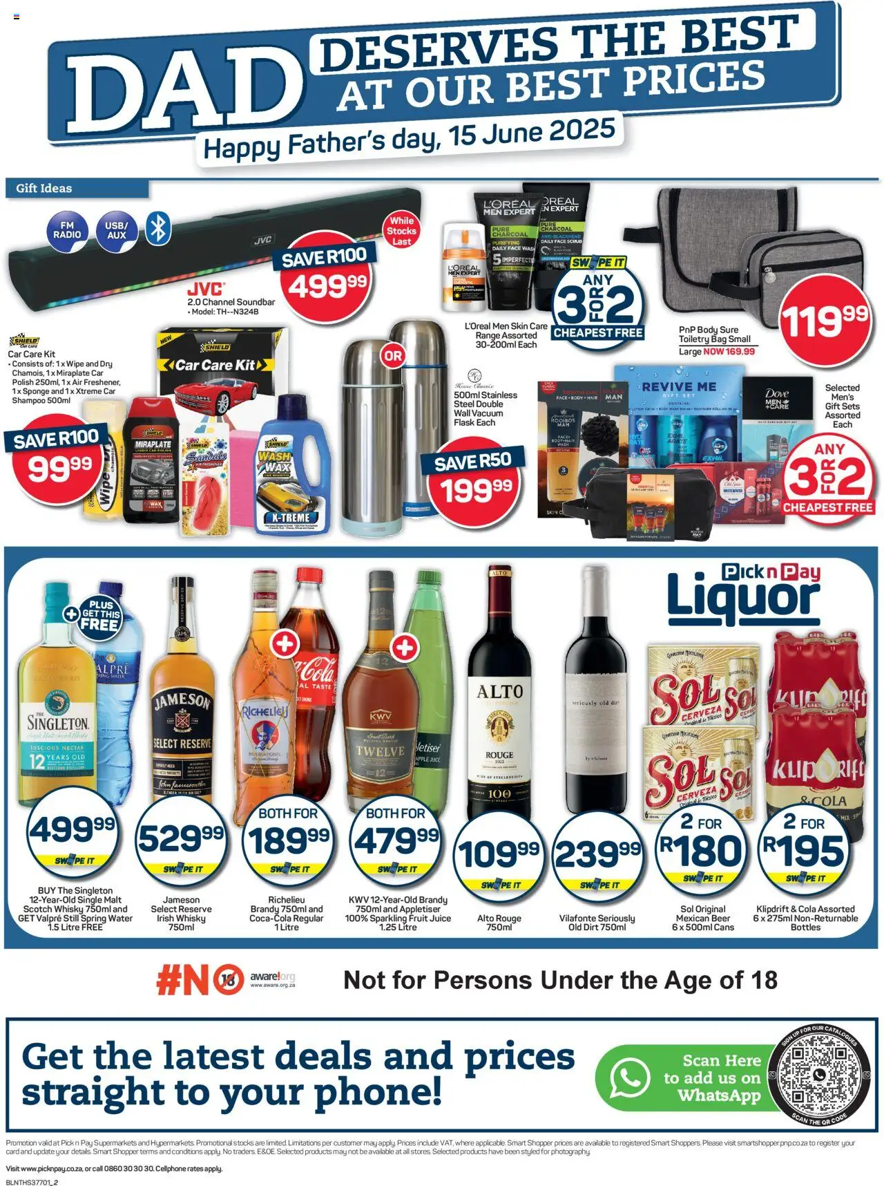 Pick n Pay - Father's Day Specials │ valid from 09.06.2025 | Page: 2 | Products: Bag, Brandy, Water, Fruit