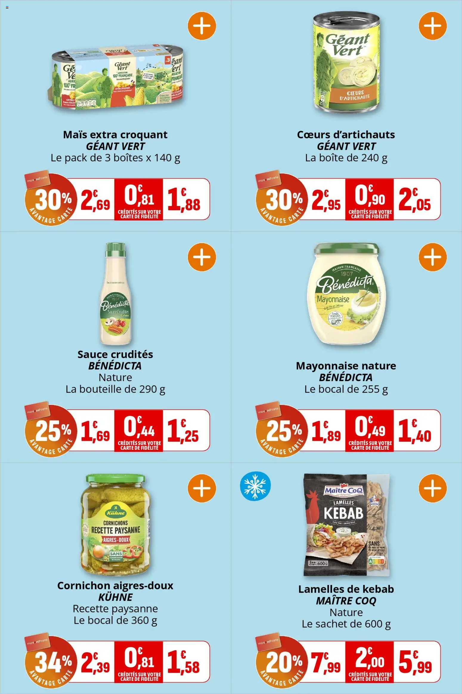 {H1} | Page: 11 | Produits: Mais, Mayonnaise, Huile