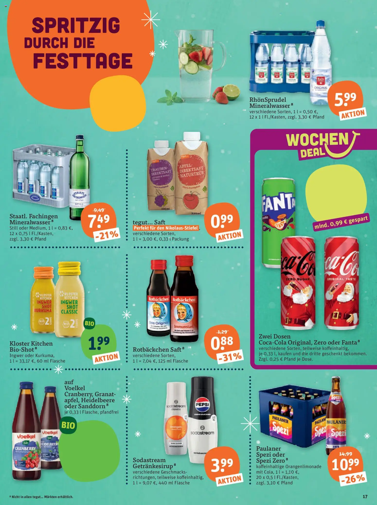 Tegut Prospekt – gültig ab 01.12.2025 | Seite: 19 | Produkte: Fanta, Mineralwasser, Rhonsprudel, Sodastream