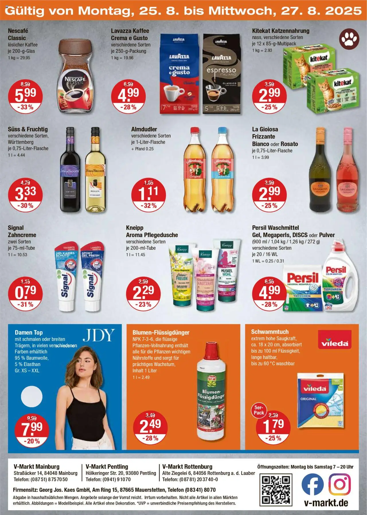 V-Markt - /Oberpfalz - gültig ab dem 21.08.2025 | Seite: 20 | Produkte: Lavazza, Blumen, Waschmittel, Telefon
