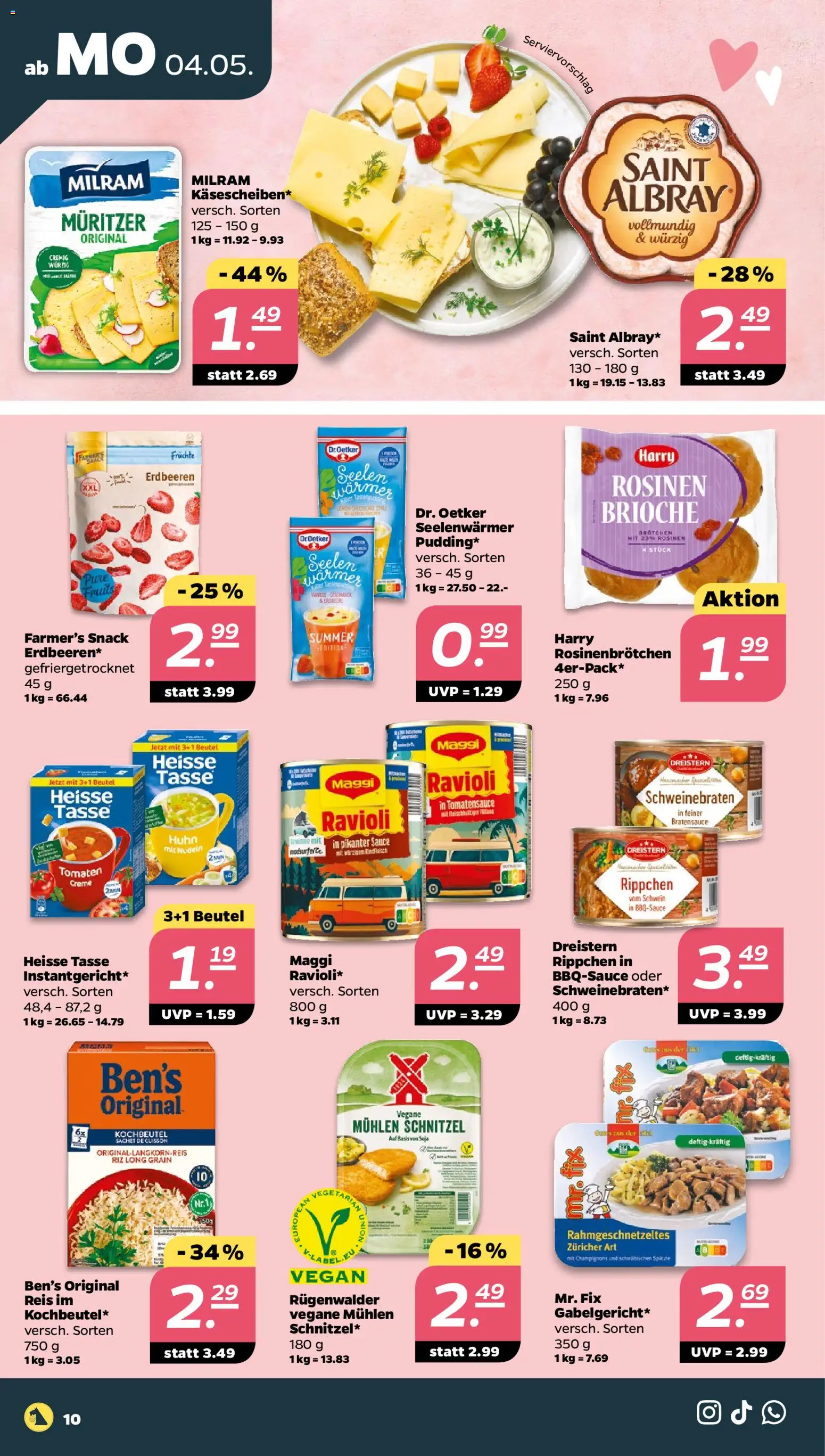 Netto Prospekt 	 – gültig ab 04.05.2026 | Seite: 10 | Produkte: Schnitzel, Champignons, Milram, Erdbeeren