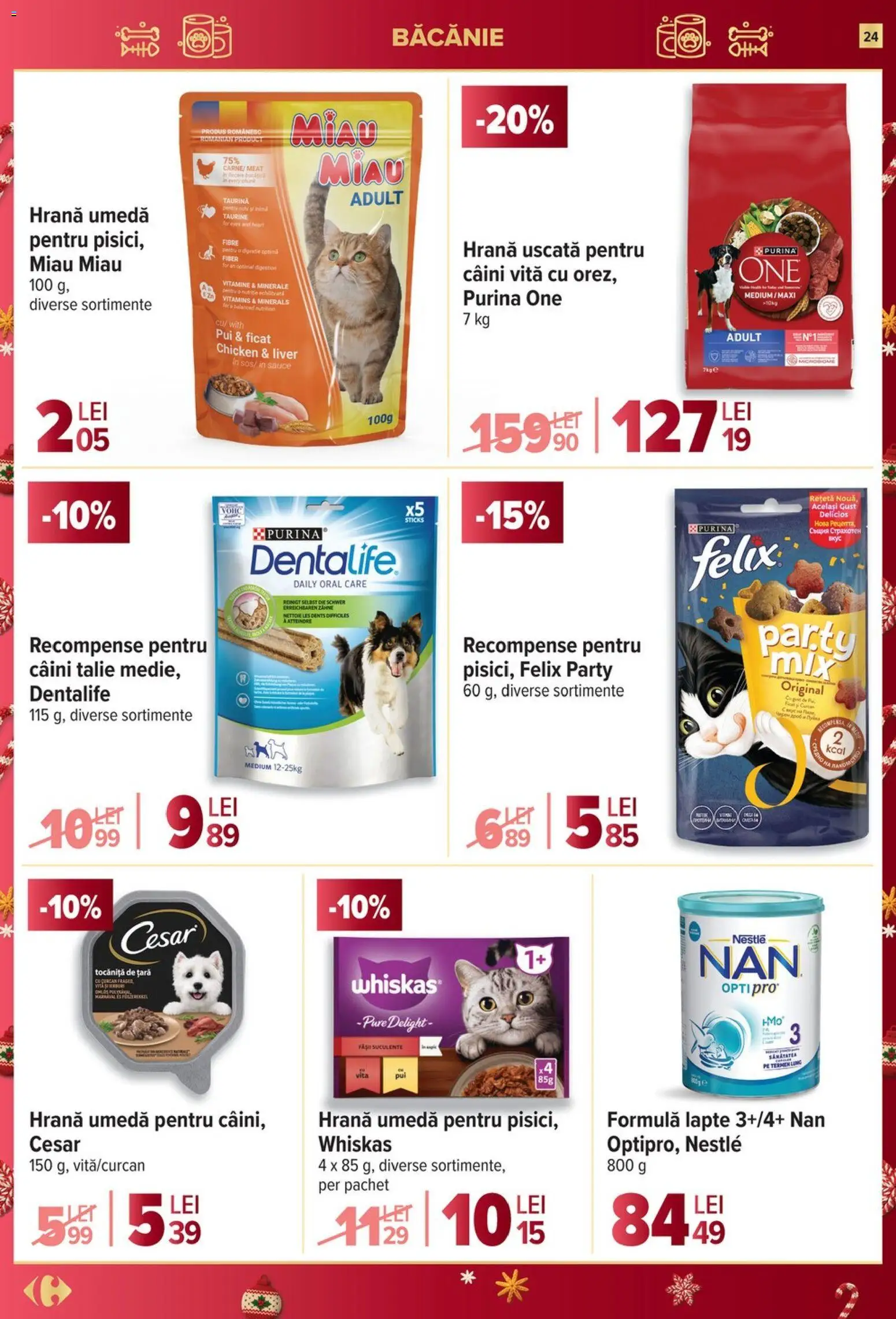 Noul catalog Carrefour – valabil de la 17.12.2025 | Pagină: 24 | Produse: Hacıyatmaz Kedi Oyuncağı, Lapte, Rom