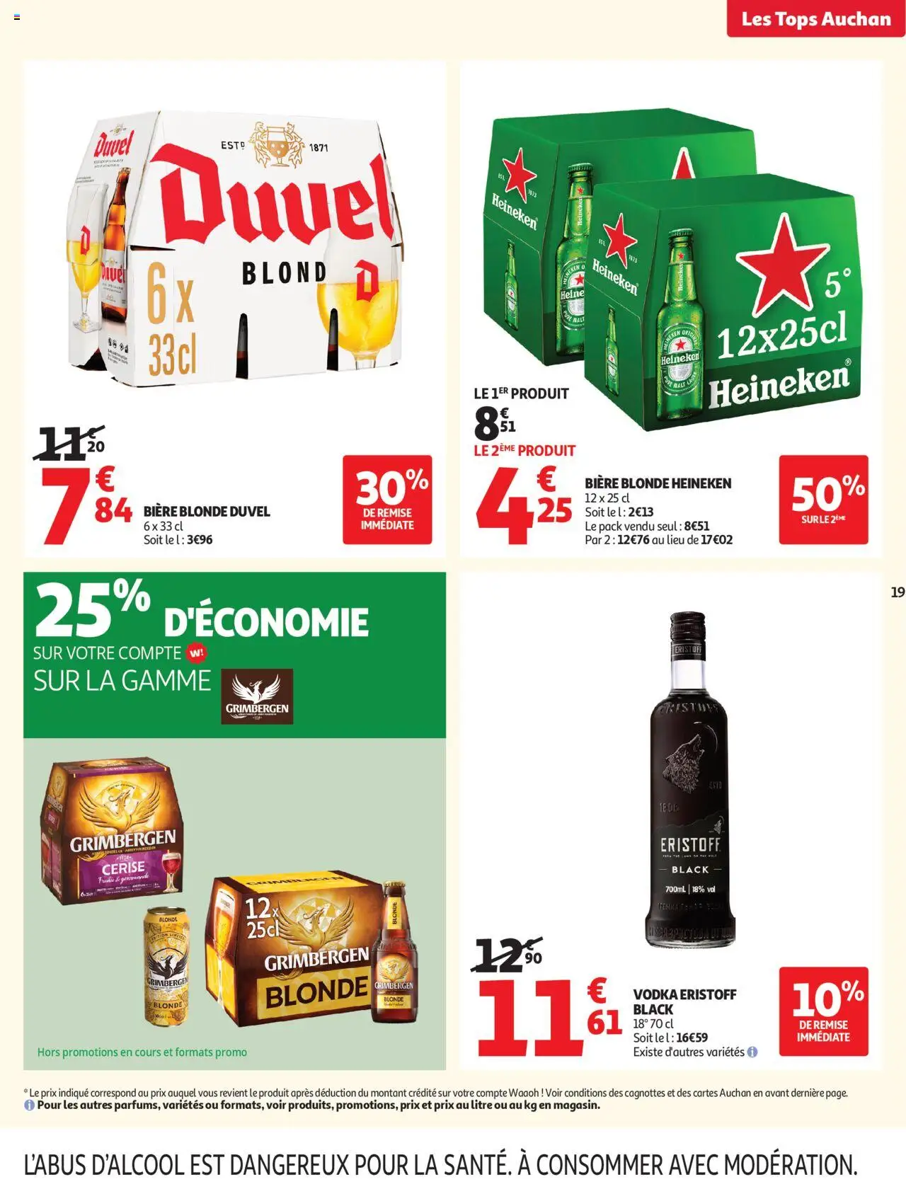 {H1} | Page: 19 | Produits: Vodka, Bière blonde, Heineken Bière blonde, Bière