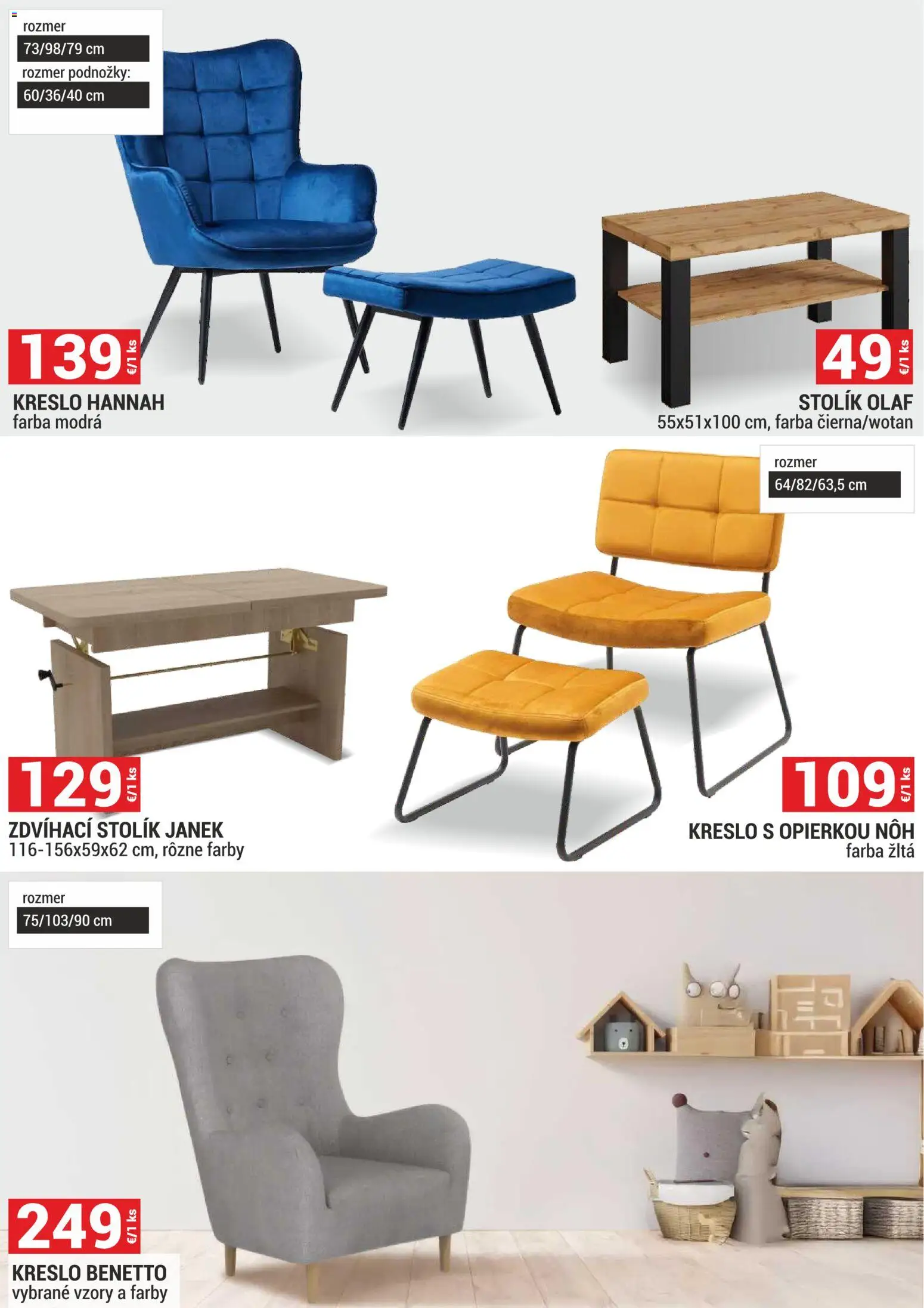 Nové Merkury Market akcie – leták je platný od 01.11.2025 | Strana: 30 | Produkty: Kreslo, Stolík