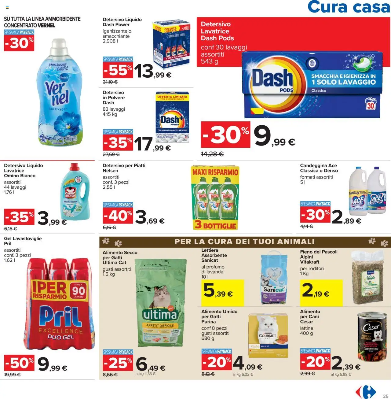 Volantino Carrefour del 07.08.2025 | Pagina: 25 | Prodotti: Ammorbidente, Candeggina, Lavastoviglie, Lavanda