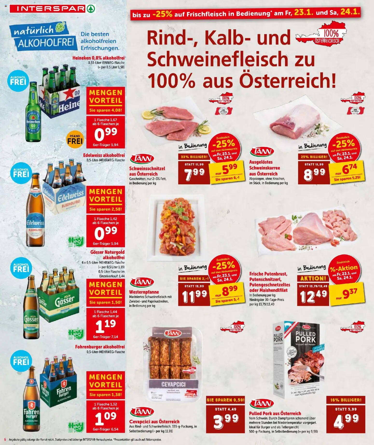 Interspar Flugblatt gültig ab 22.01.2026 | Seite: 6 | Produkte: Schweinefleisch