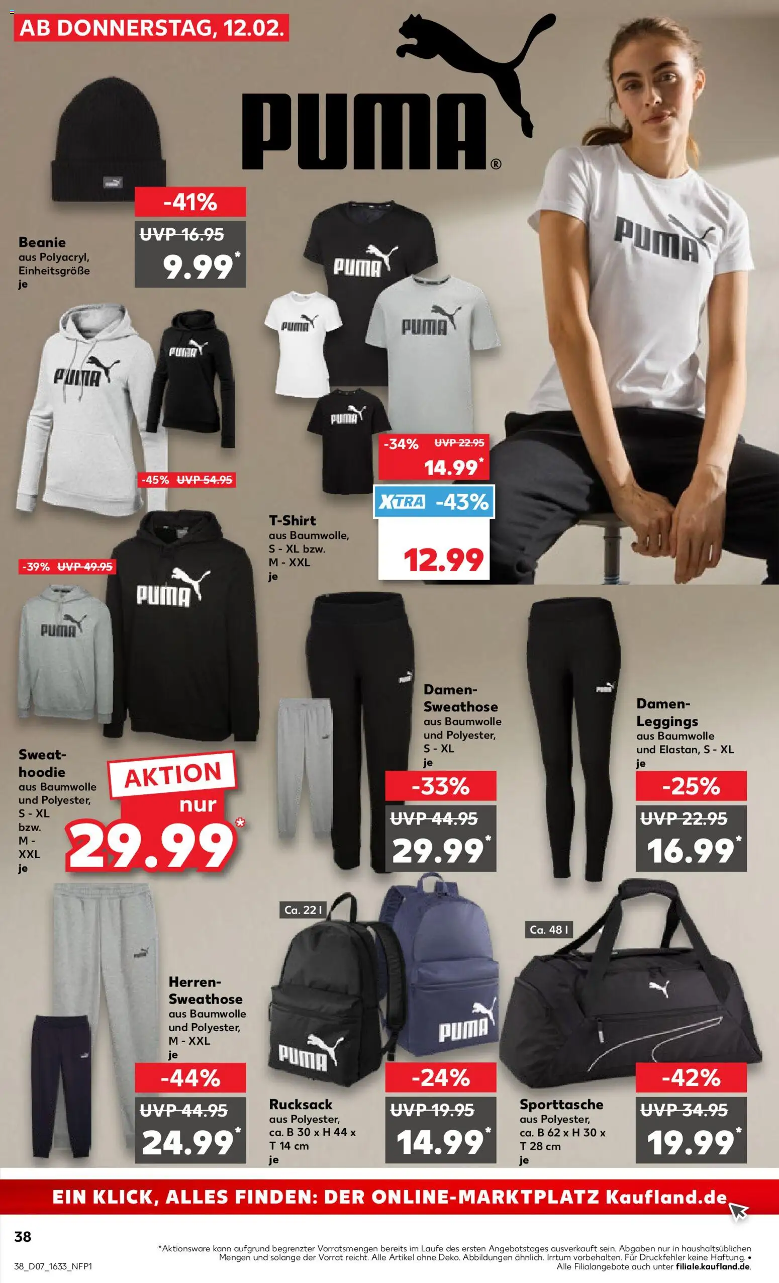 Kaufland prospekt Speyer	 – gültig ab 15.02.2026 | Seite: 38 | Produkte: Sweathose, Hoodie, Leggings, Rucksack