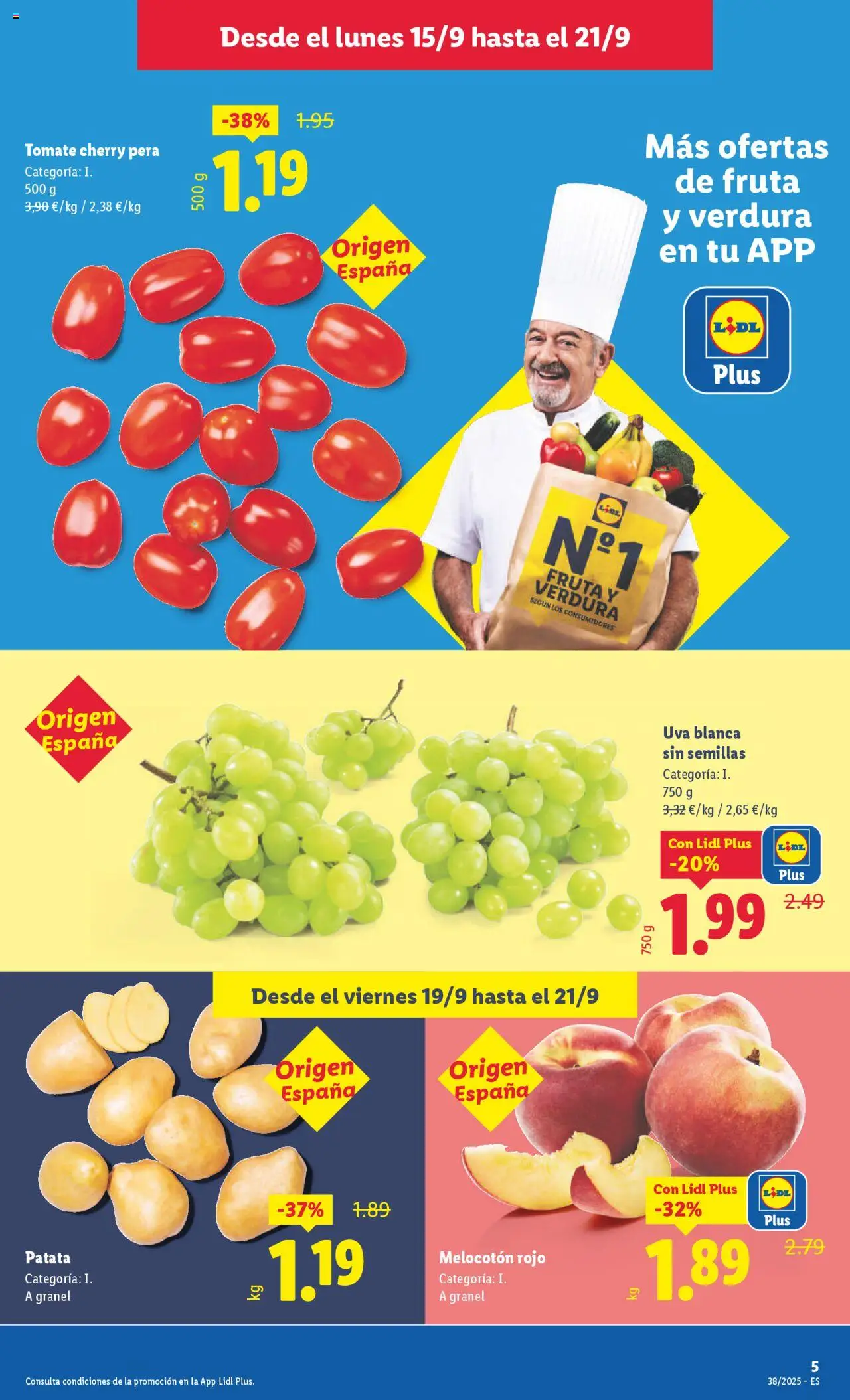 Lidl folleto │ válido desde el 15.09.2025 | Página: 5 | Productos: Melocotón rojo