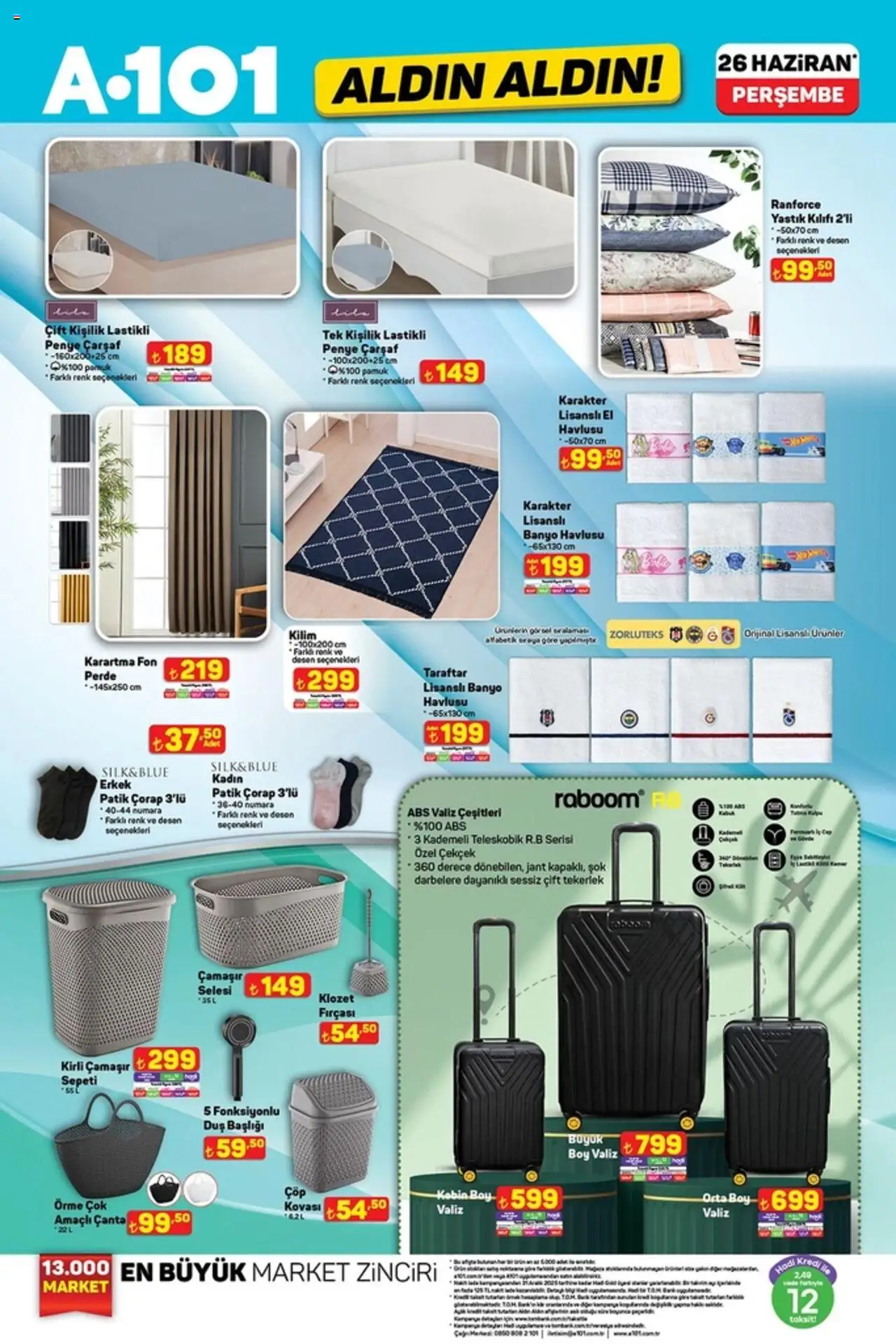 A101 Katalog Aldın Aldın - 26.06.2025 tarihinden itibaren geçerlidir | Sayfa: 12 | Ürünler: Banyo, Çarşaf, Çanta, Perde