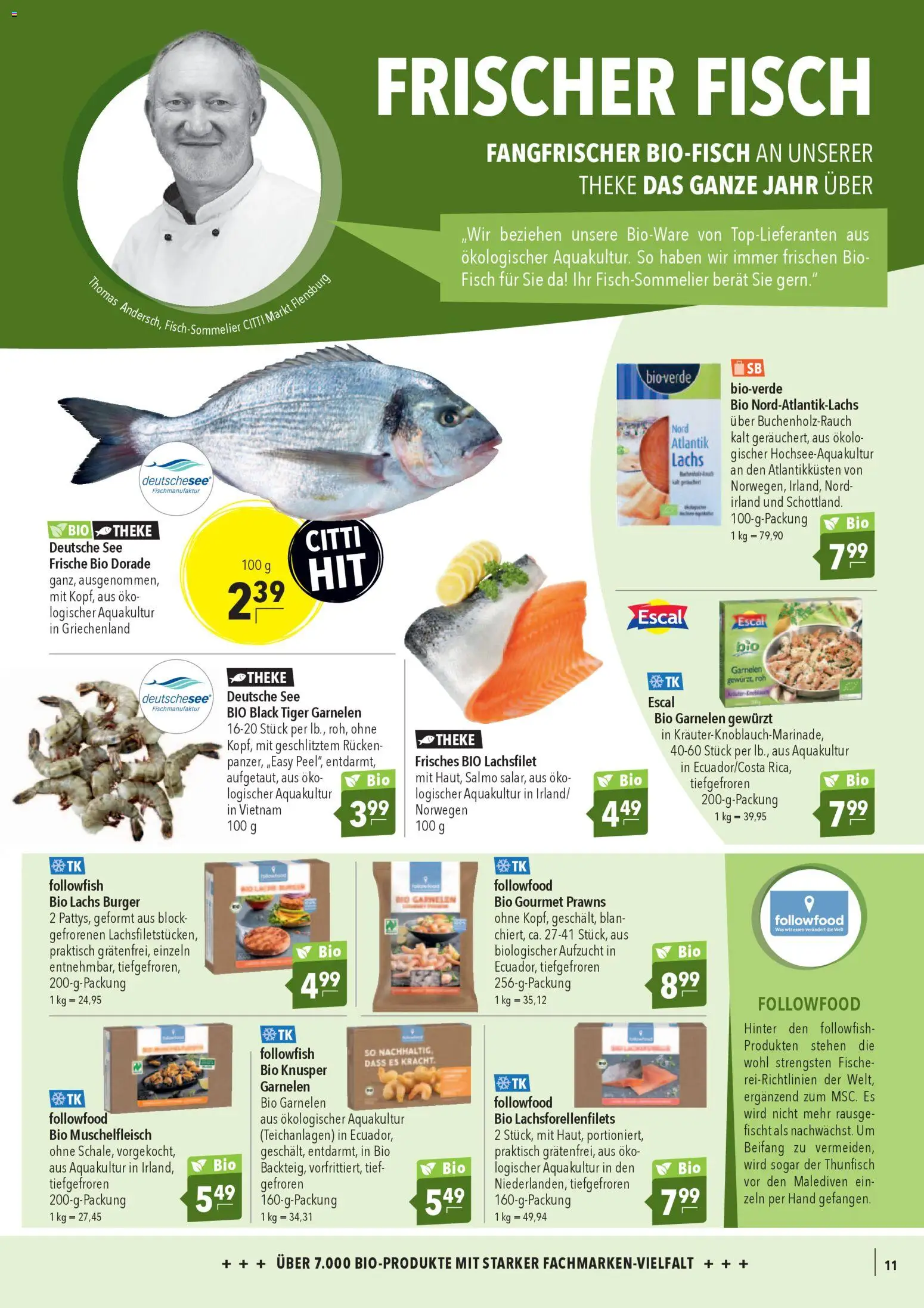 CITTI Markt Bio logisch! – gültig ab 01.04.2026 | Seite: 11 | Produkte: Theke, Burger, Garnelen, Fisch