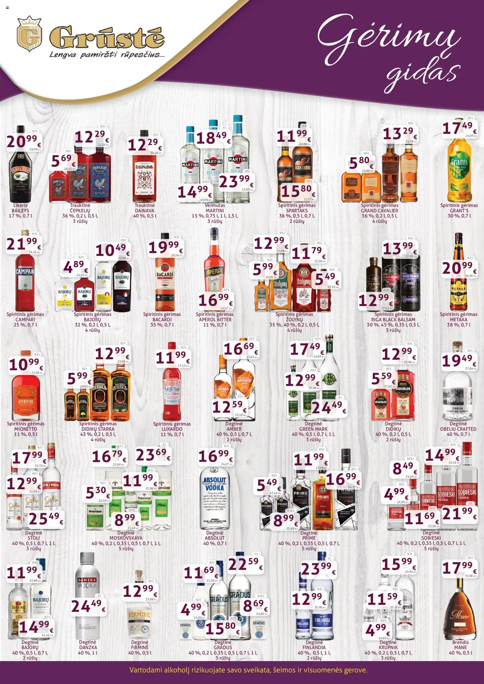 GRUSTE akcijos nuo 21.03.2026 | Puslapis: 2 | Prekių: Degtinė