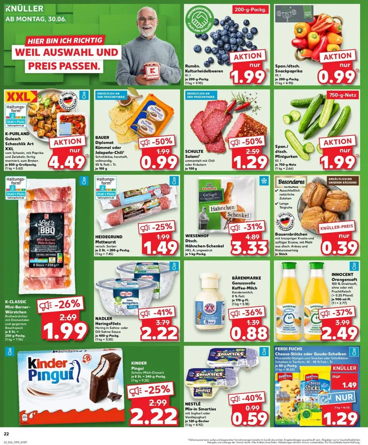 Kaufland prospekt Eisenach	 - gültig ab dem 29.06.2025 | Seite: 1 | Produkte: Hahnchen, Joghurt, Orangensaft, Paprika